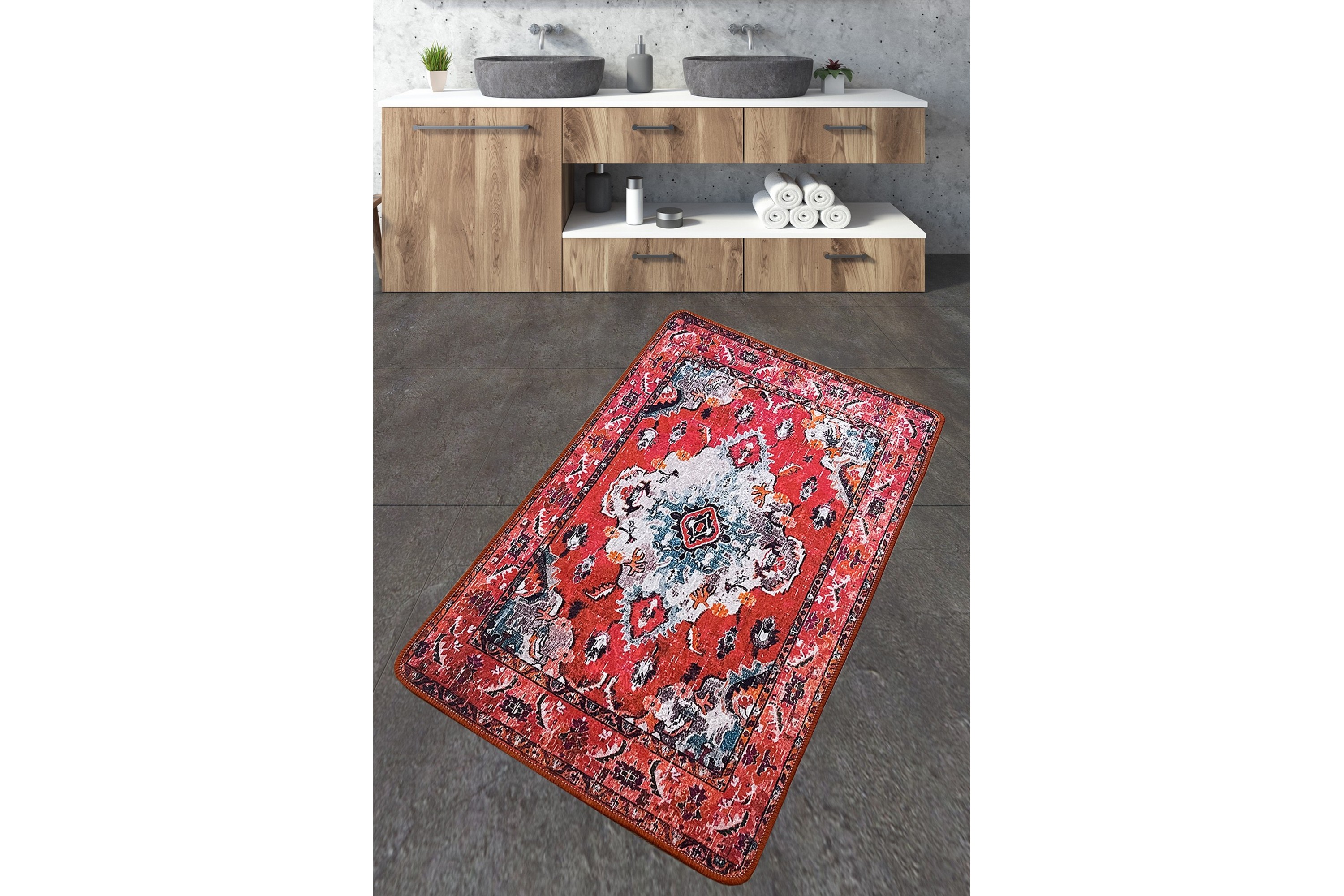 Badrumsmatta Vergale 70x120 cm Rektangulär Flerfärgad