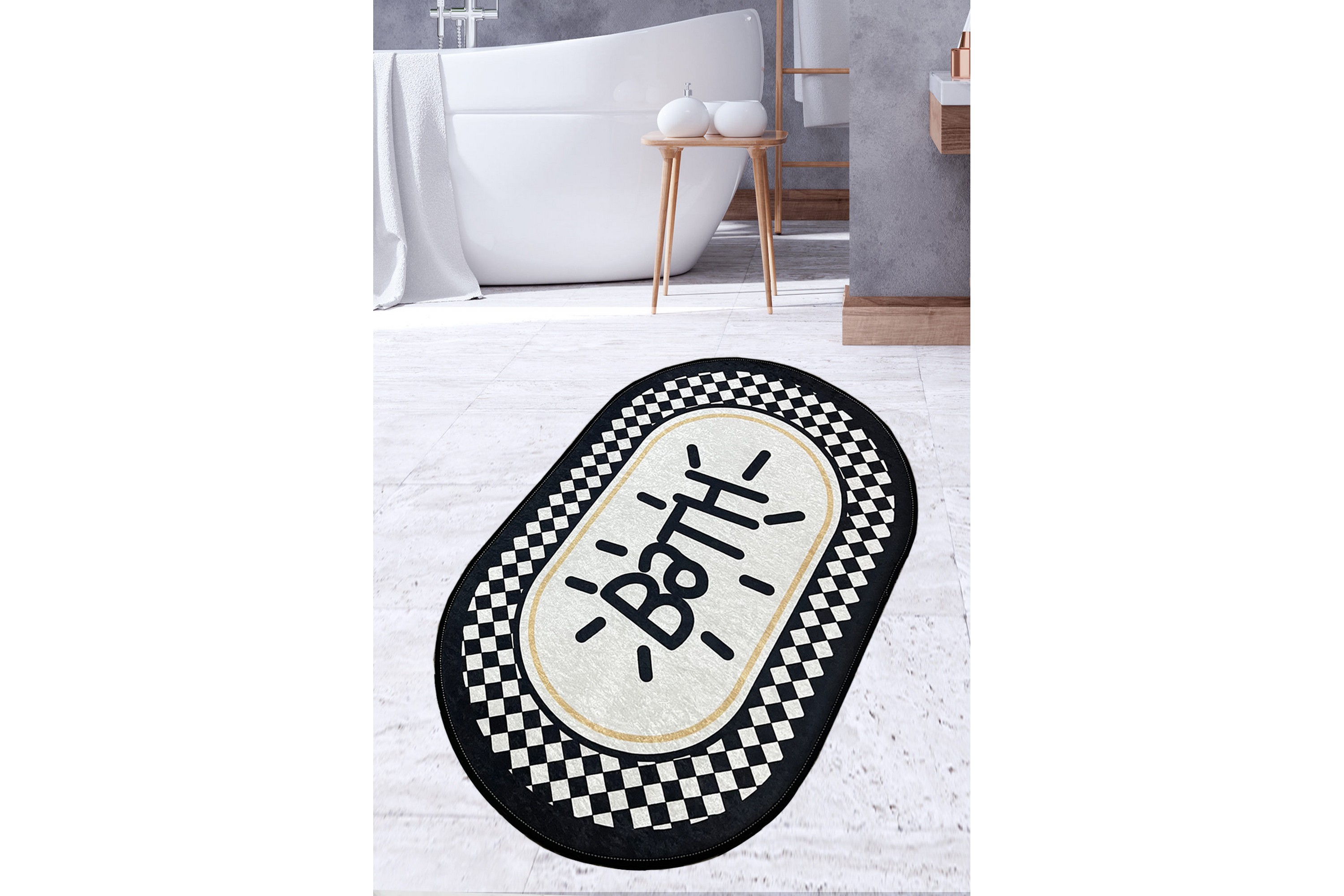 Badrumsmatta Pannalal 70x120 cm Rektangulär Flerfärgad