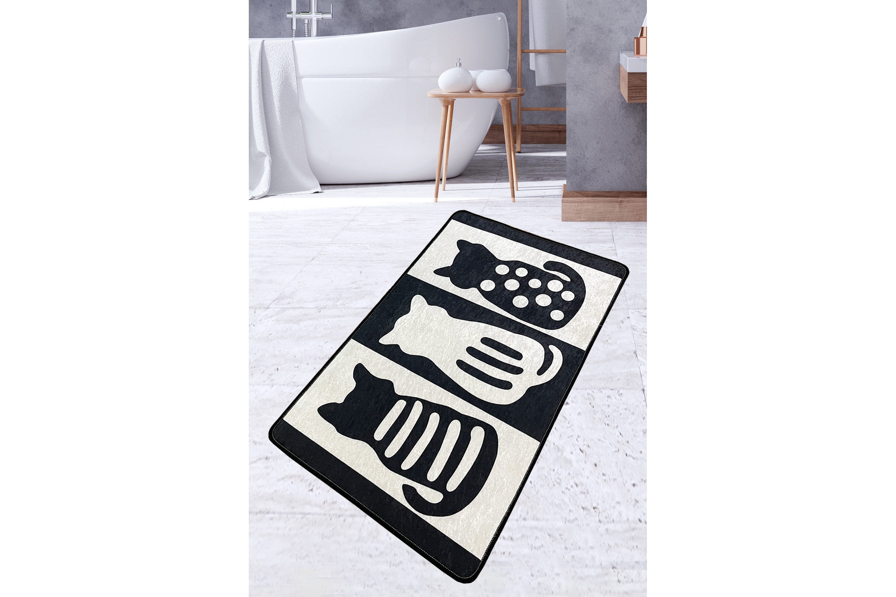 badrumsmatta panjawani 70x120 cm rektangulär - flerfärgad