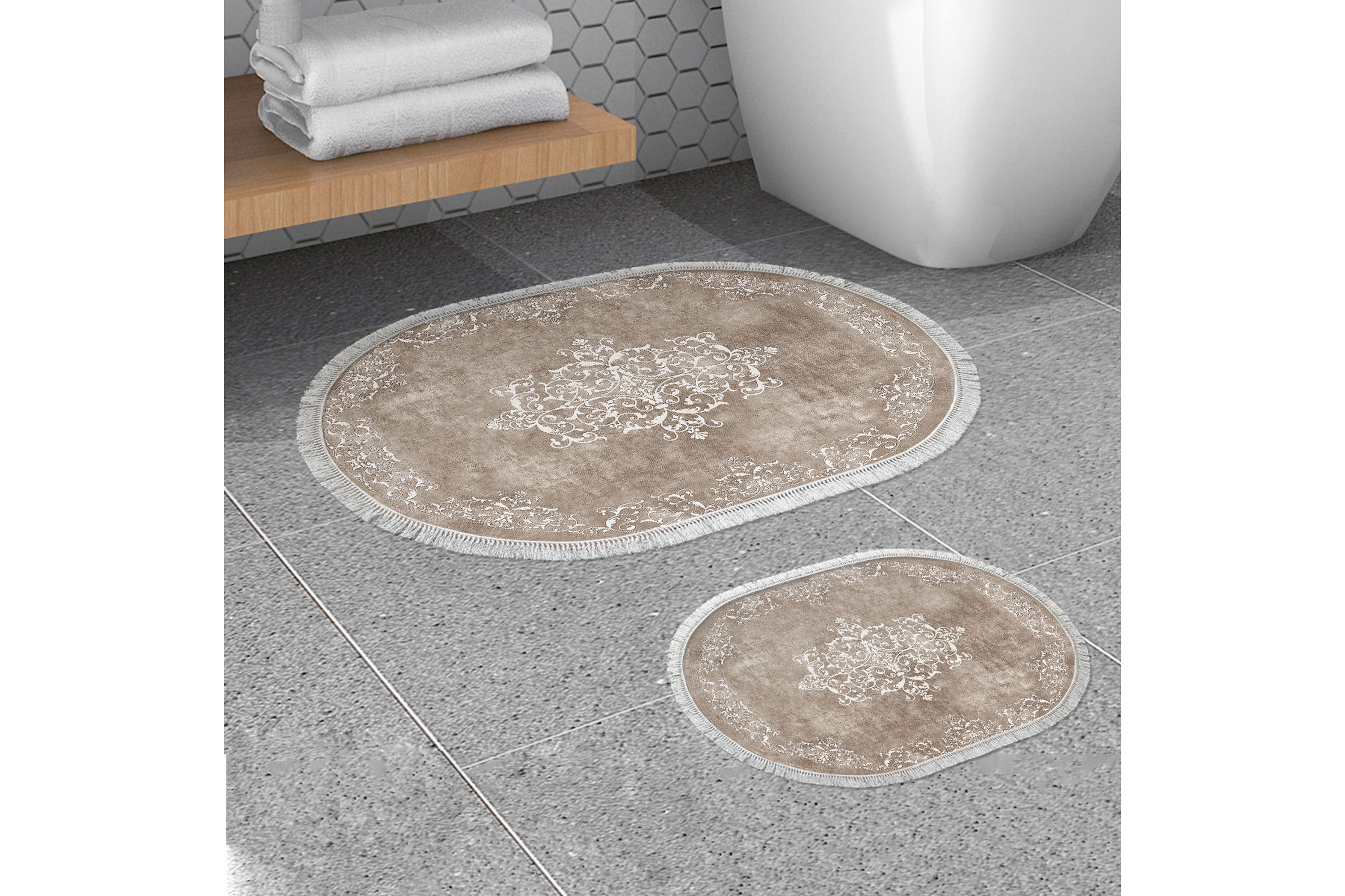 Badrumsmatta Panchoo 60x150 cm Rektangulär Beige
