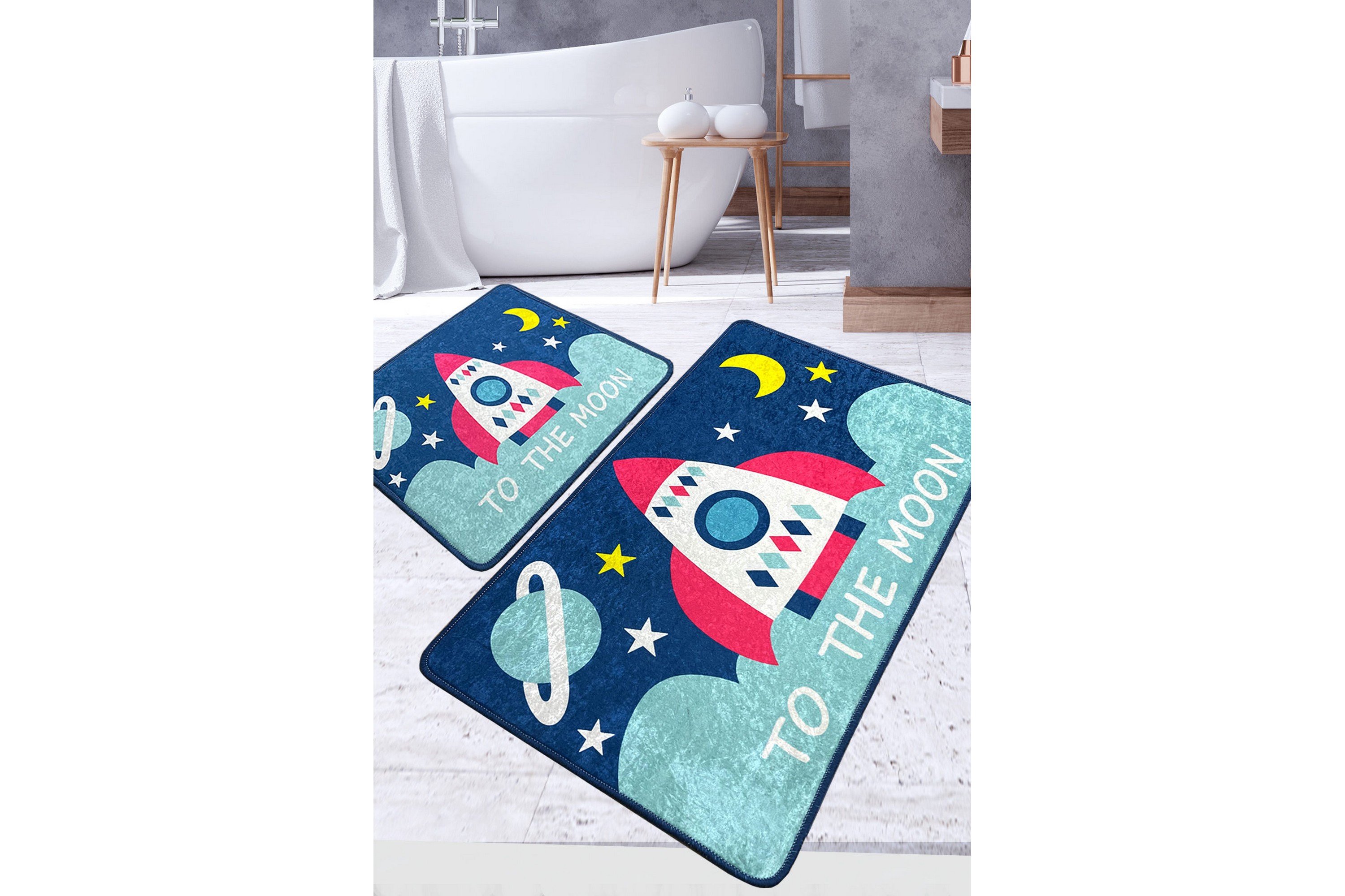 Badrumsmatta Panjara 60x100 cm Rektangulär Flerfärgad