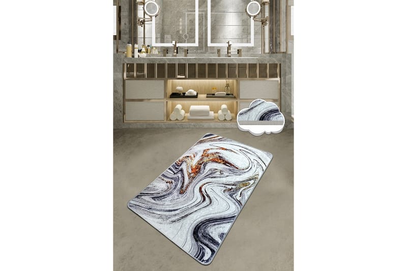 Badrumsmatta Parinka 80x100 cm Rund - Flerfärgad - Textil & mattor - Matta - Badrumsmatta
