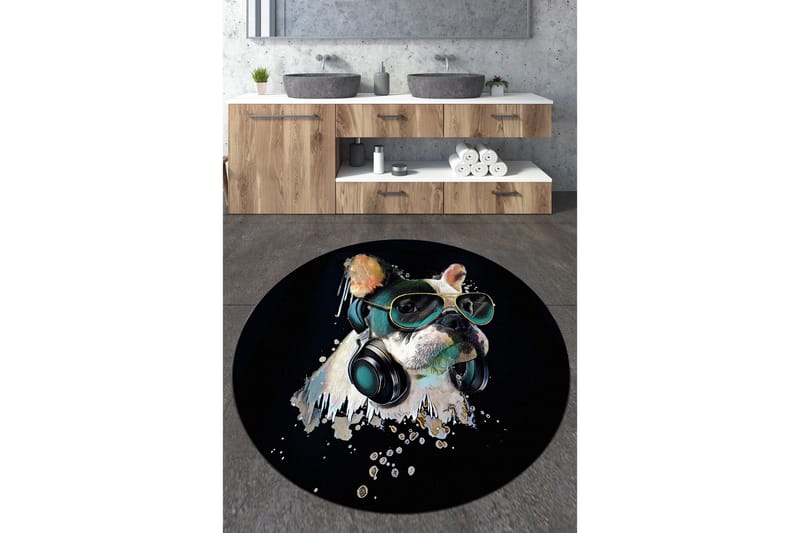 Badrumsmatta Pariti 80 cm Rund - Flerfärgad - Textil & mattor - Matta - Badrumsmatta