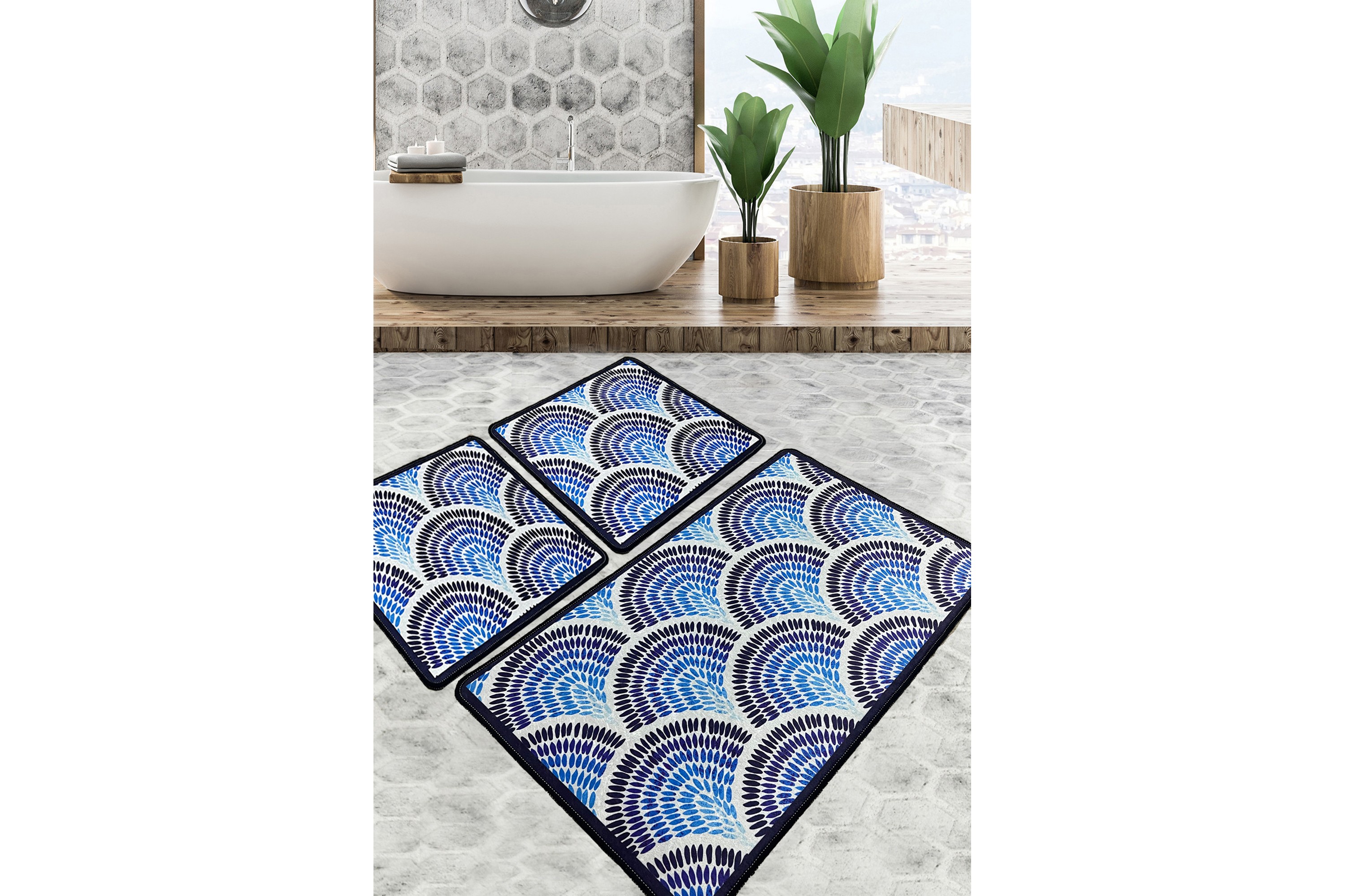 badrumsmatta parmeshwar 60x100 cm rektangulär - flerfärgad