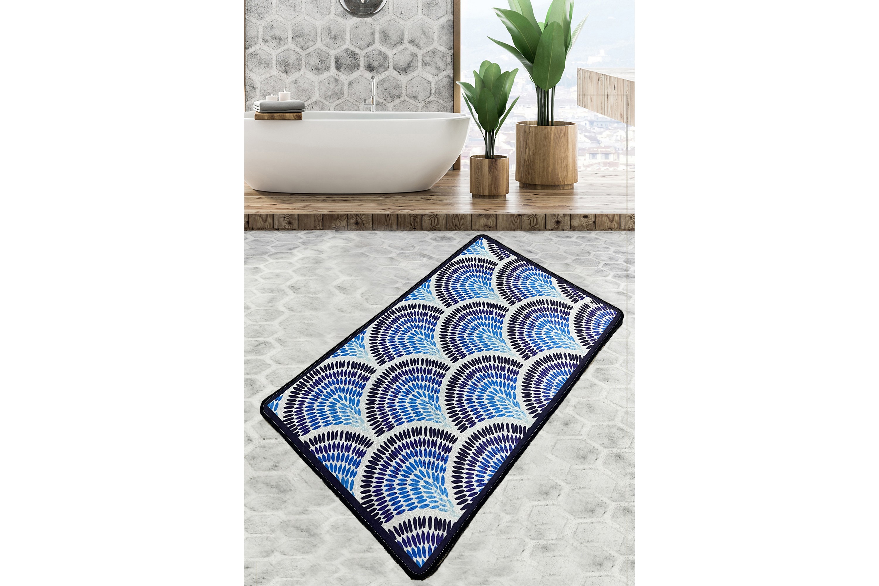 Badrumsmatta Parmeshwar 70x120 cm Rektangulär Flerfärgad