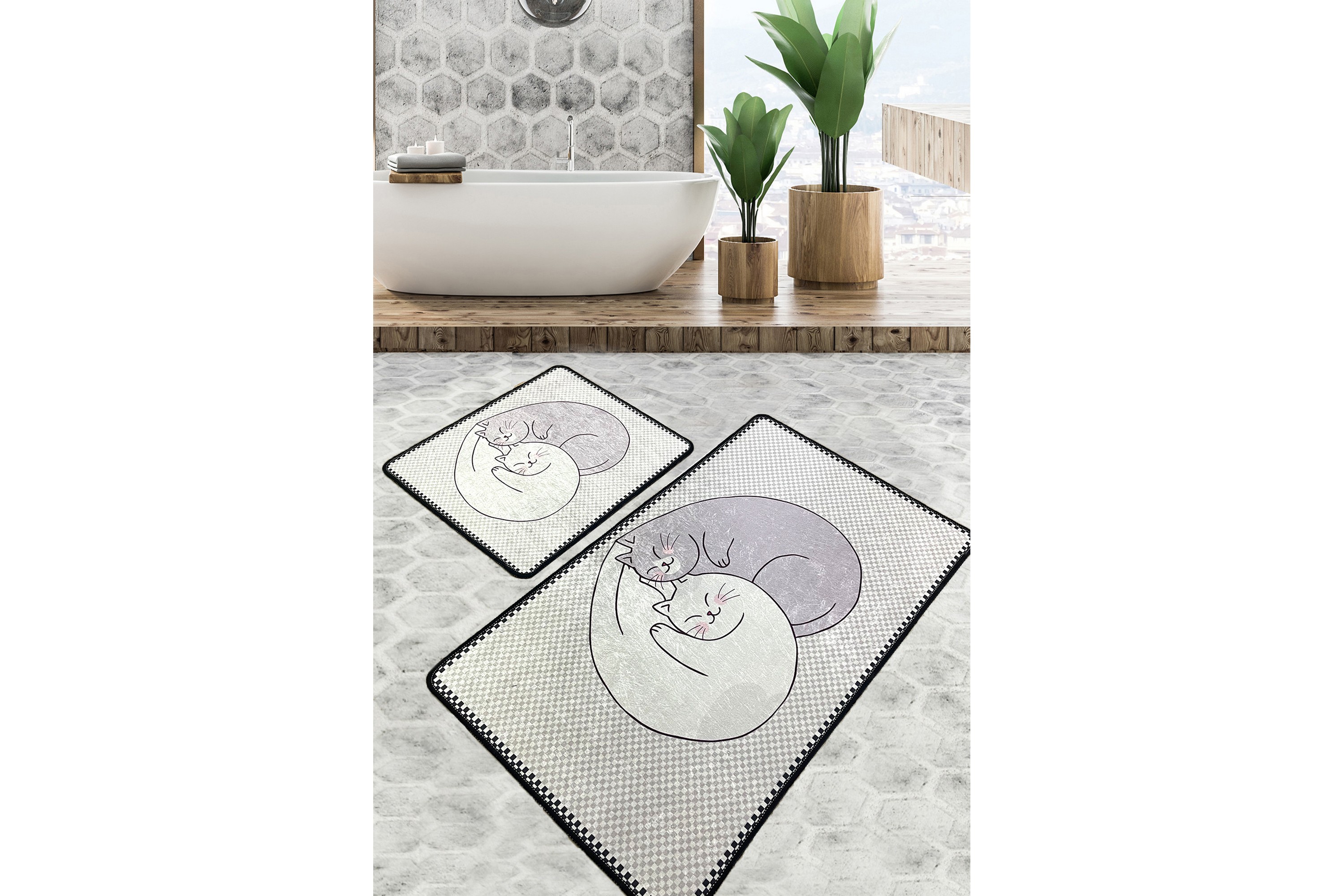 Badrumsmatta Parmeshwari 60x100 cm Rektangulär Flerfärgad
