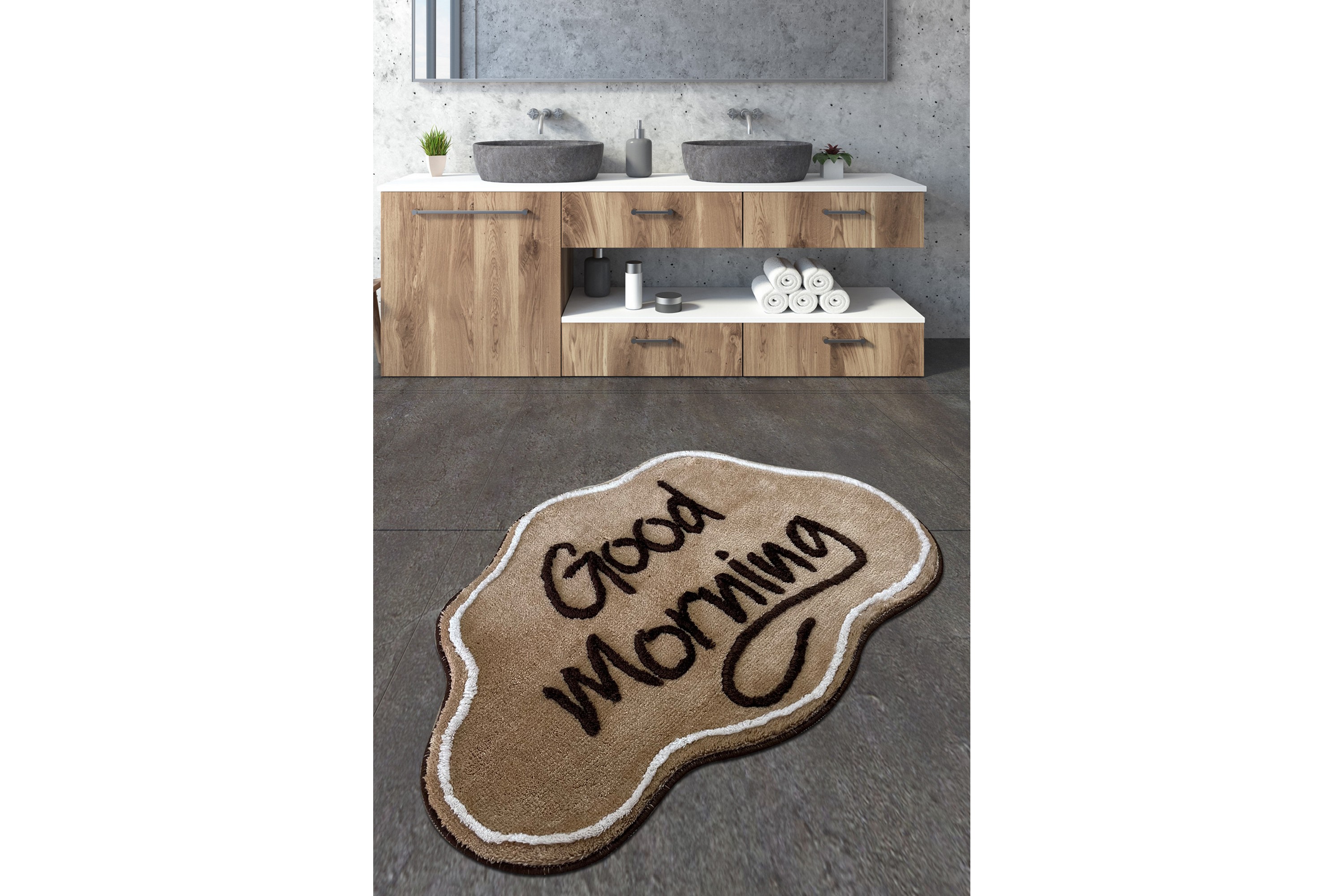 Badrumsmatta Parkashi 70x100 cm Rektangulär Brun