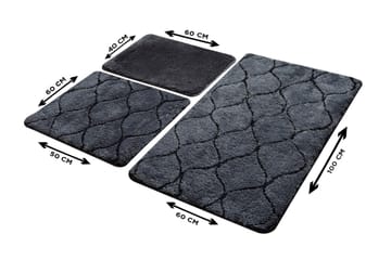 Badrumsmatta Pareen 60x100 cm Rektangulär - Antracit - Textil & mattor - Matta - Badrumsmatta
