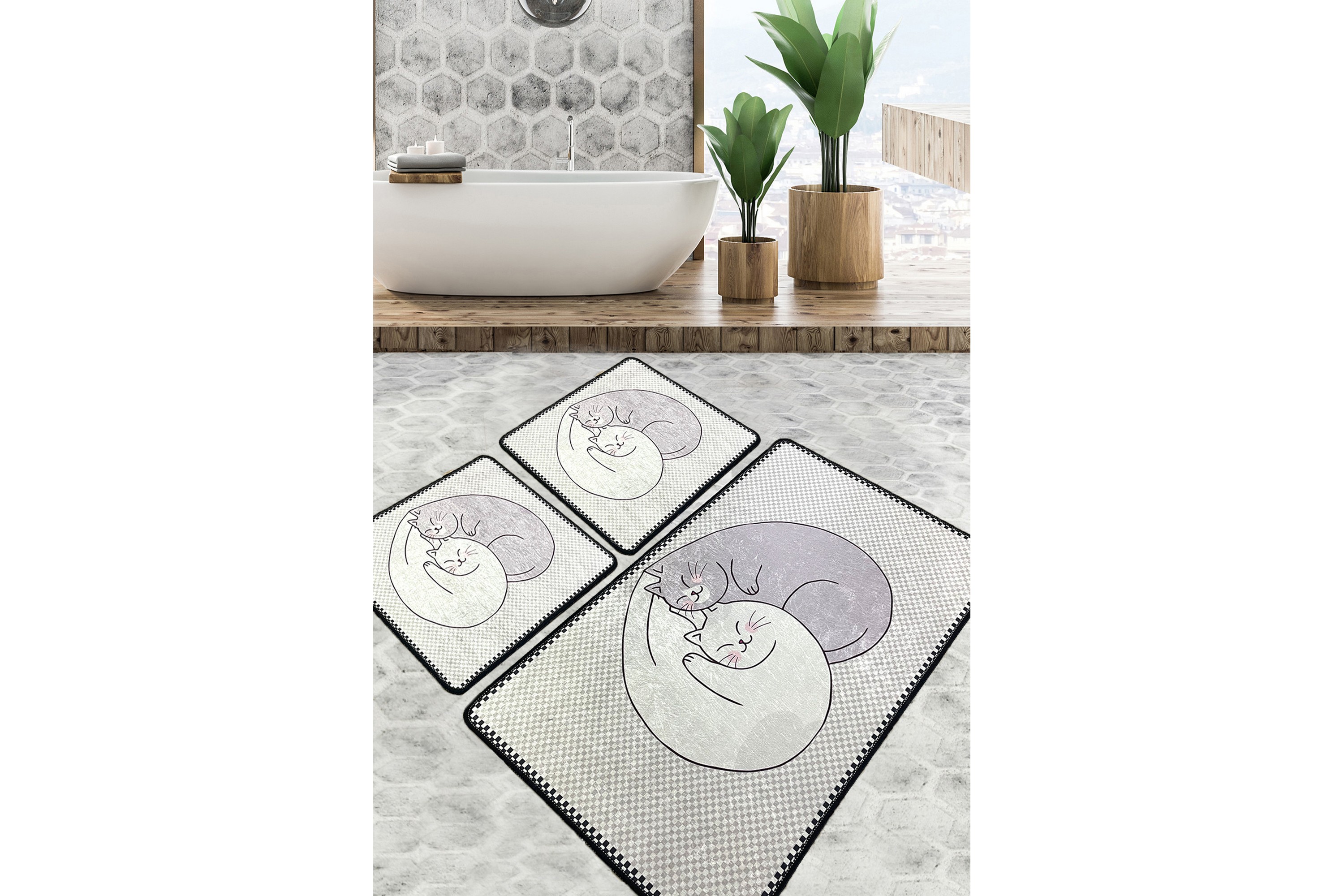 badrumsmatta parmeshwari 60x100 cm rektangulär - flerfärgad