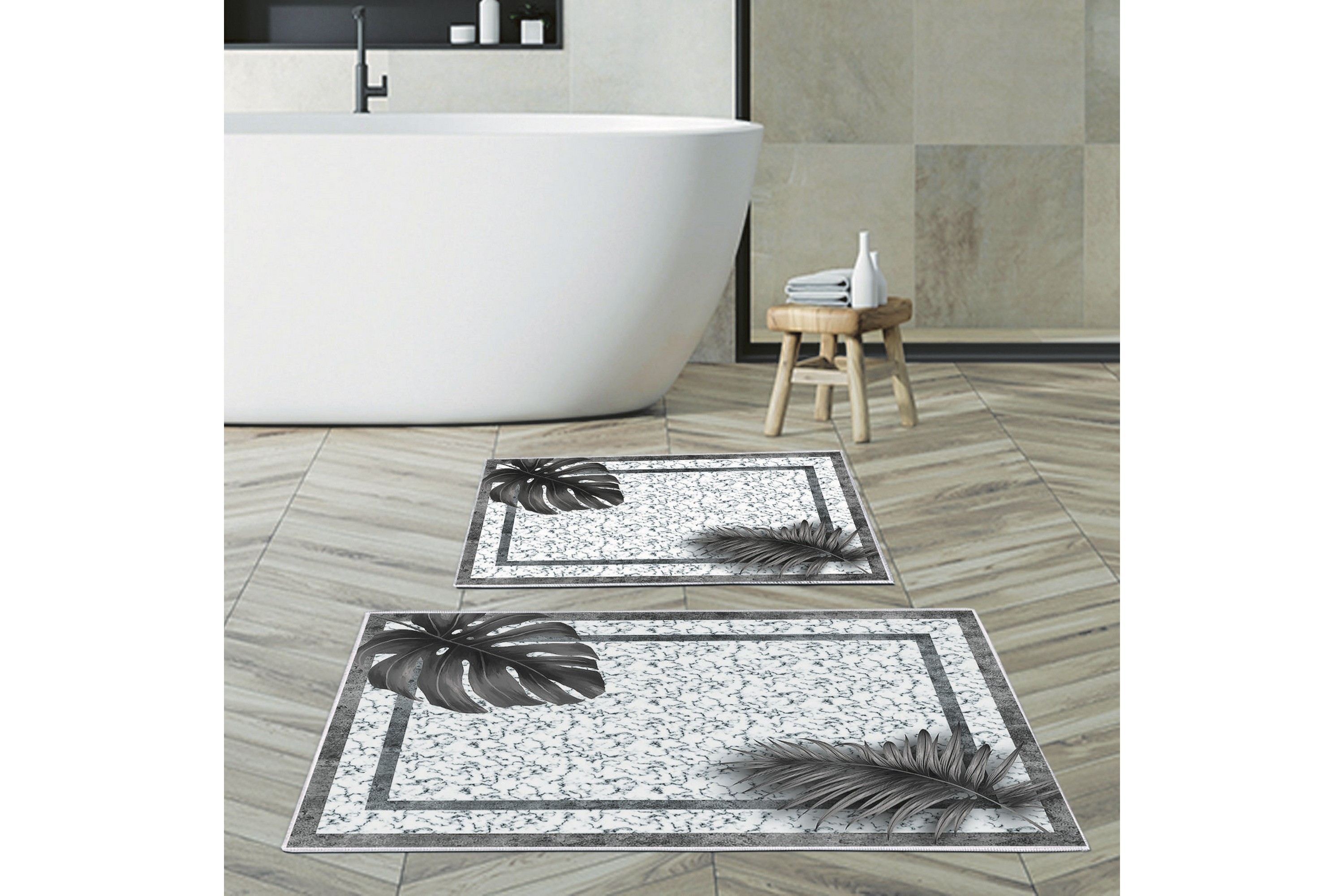 badrumsmatta pampa 60x150 cm rektangulär - flerfärgad