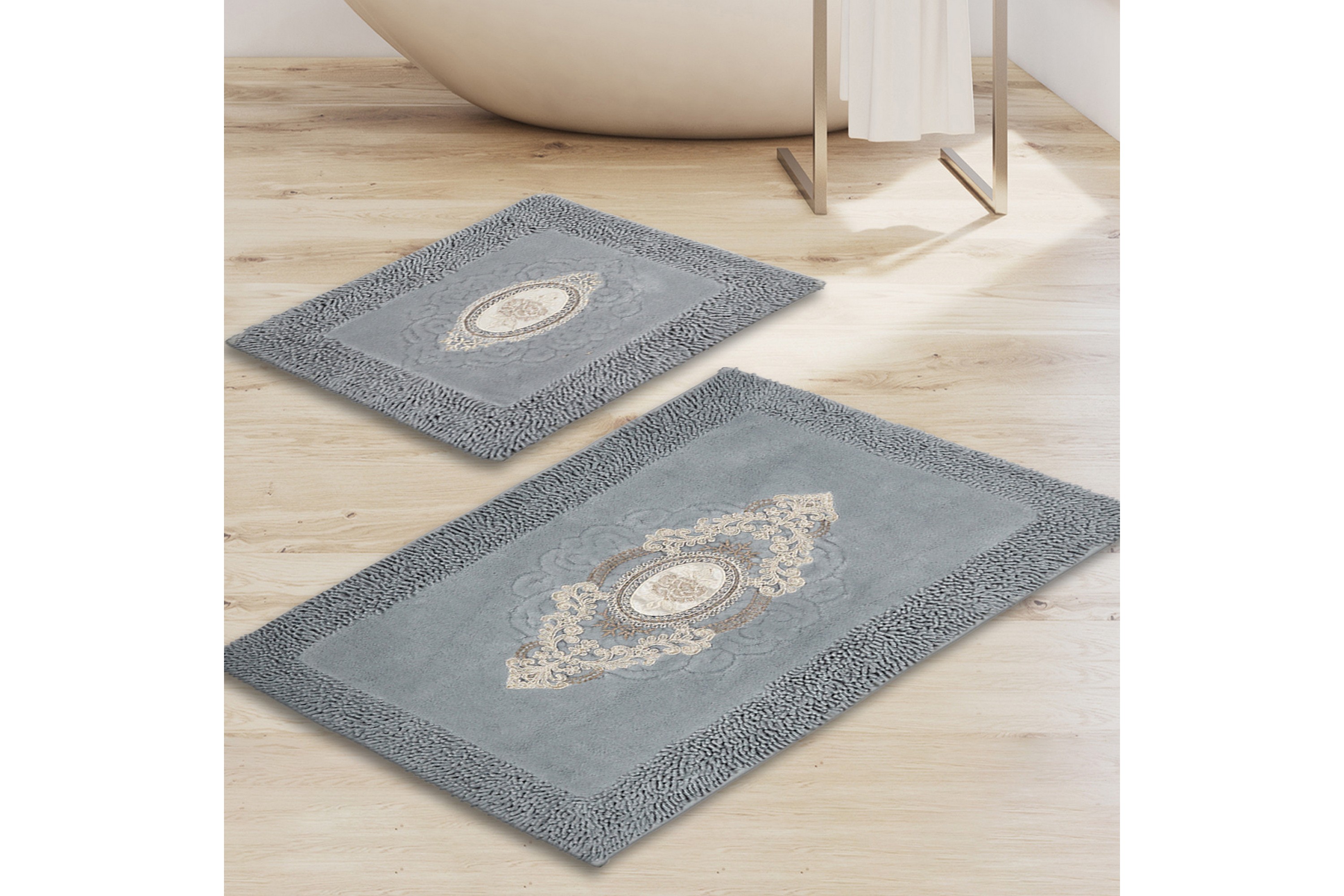 badrumsmatta parmita 60x100 cm rektangulär - grå