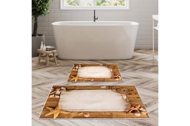 Badrumsmatta Pali 60x150 cm Rektangulär - Flerfärgad - Textil & mattor - Matta - Badrumsmatta