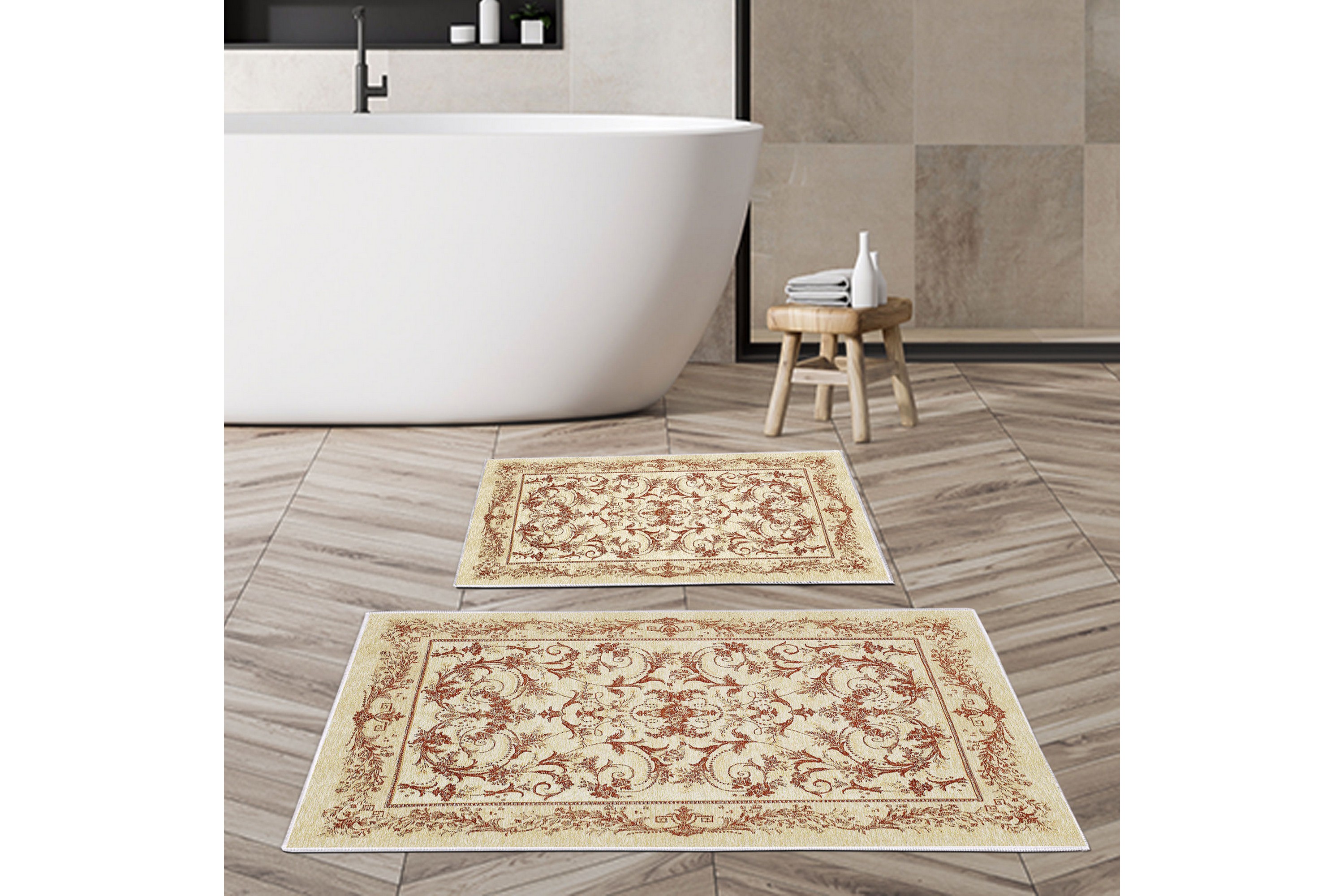 badrumsmatta pammi 60x150 cm rektangulär - flerfärgad