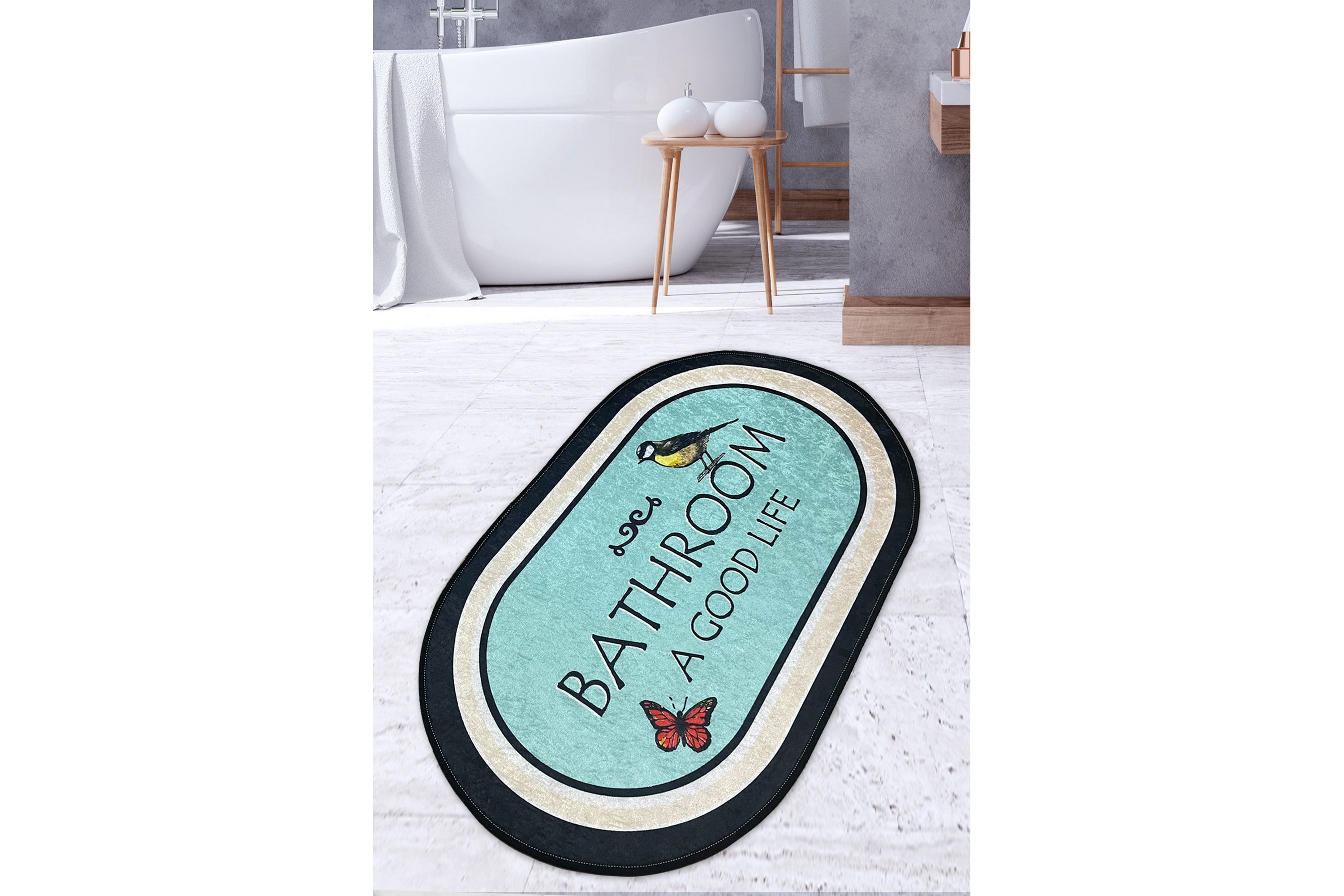 badrumsmatta pani 70x120 cm rektangulär - flerfärgad