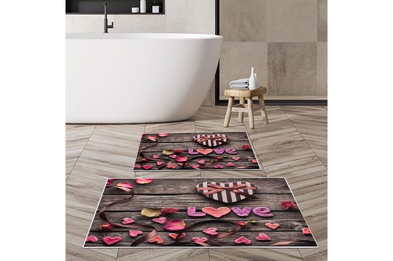 Badrumsmatta Pallawi 60x150 cm Rektangulär - Flerfärgad - Textil & mattor - Matta - Badrumsmatta