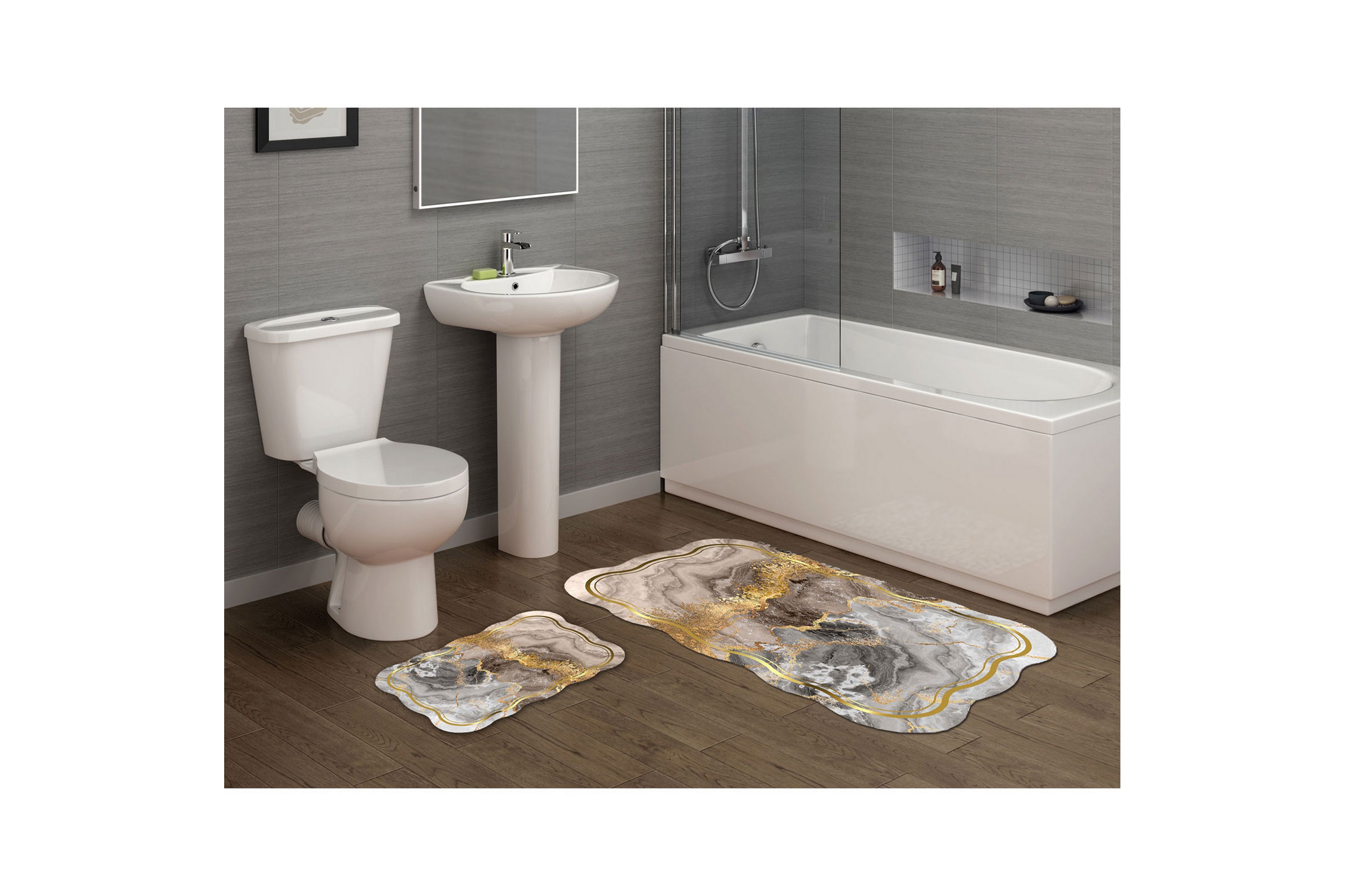 Badrumsmatta Parminder 60x100 cm Rektangulär Creme