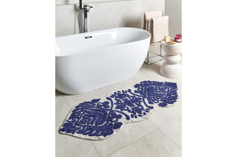 Badrumsmatta Canbar - Blå, Vit - Textil & mattor - Matta - Badrumsmatta