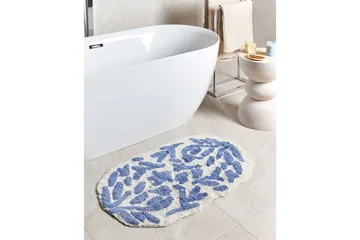 Badrumsmatta Derik - Blå, Vit - Textil & mattor - Matta - Badrumsmatta