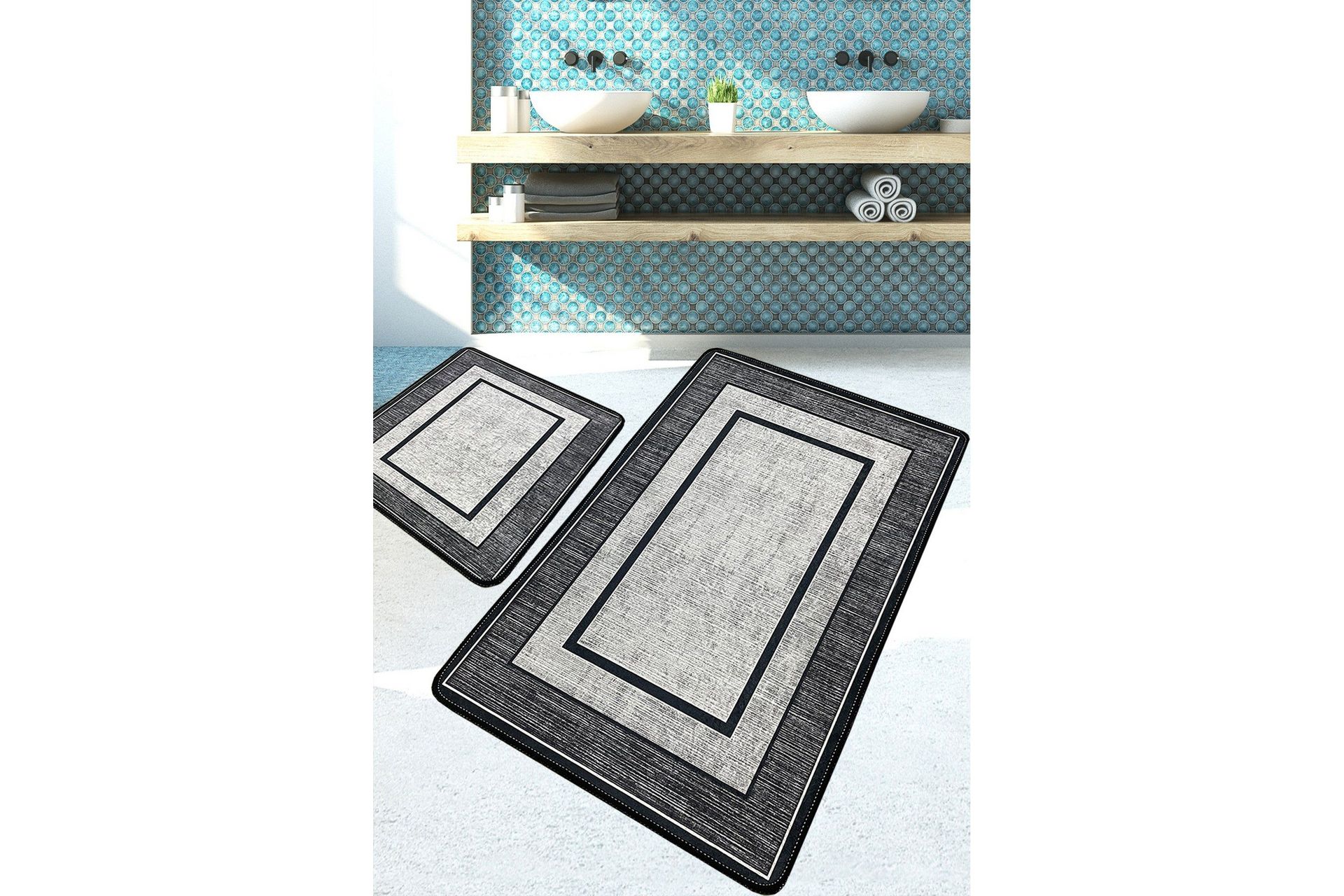 Janak Badrumsmatta 60x100 cm Rektangul&auml;r - Flerf&auml;rgad