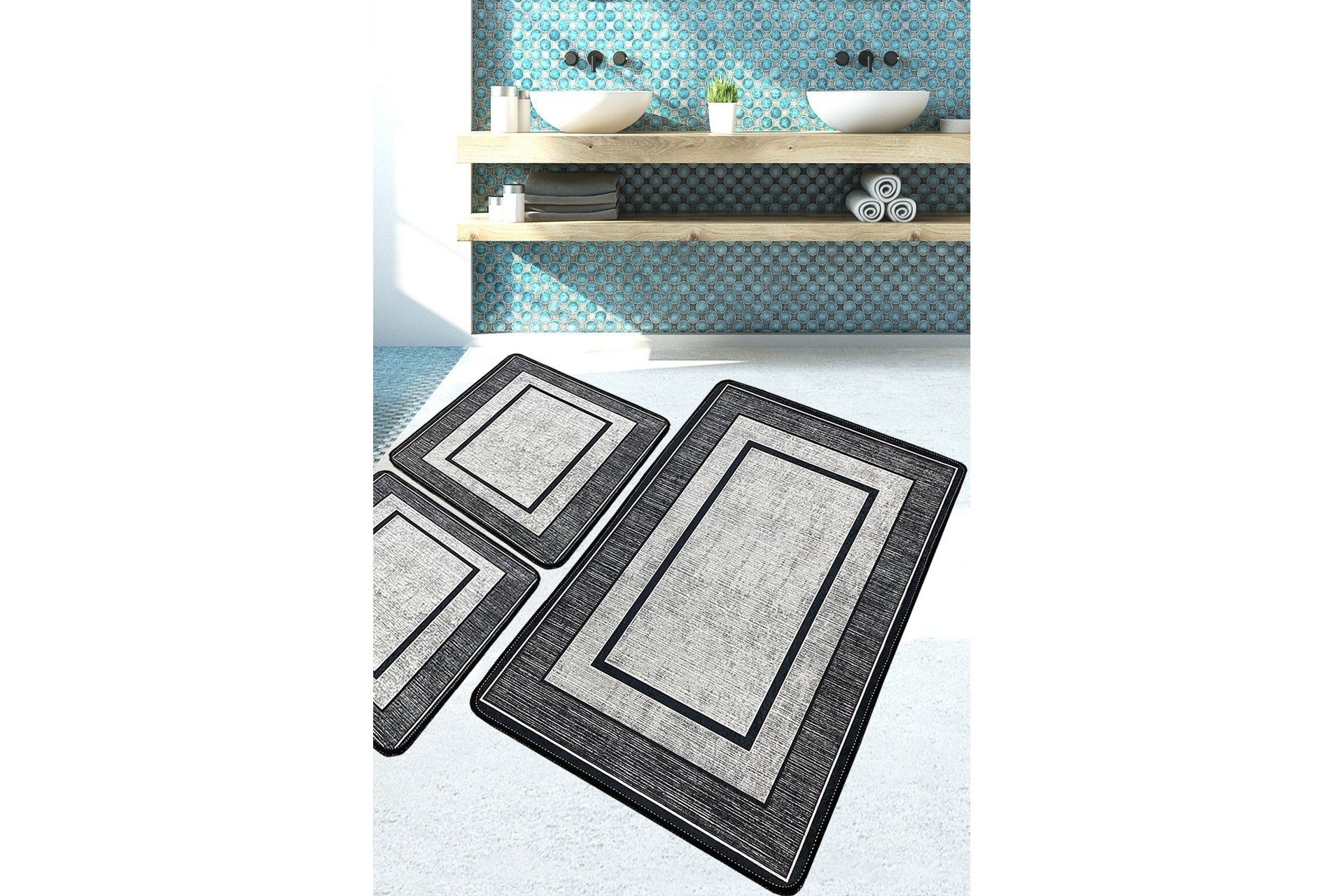 Janak Badrumsmatta 60x100 cm Rektangul&auml;r - Flerf&auml;rgad