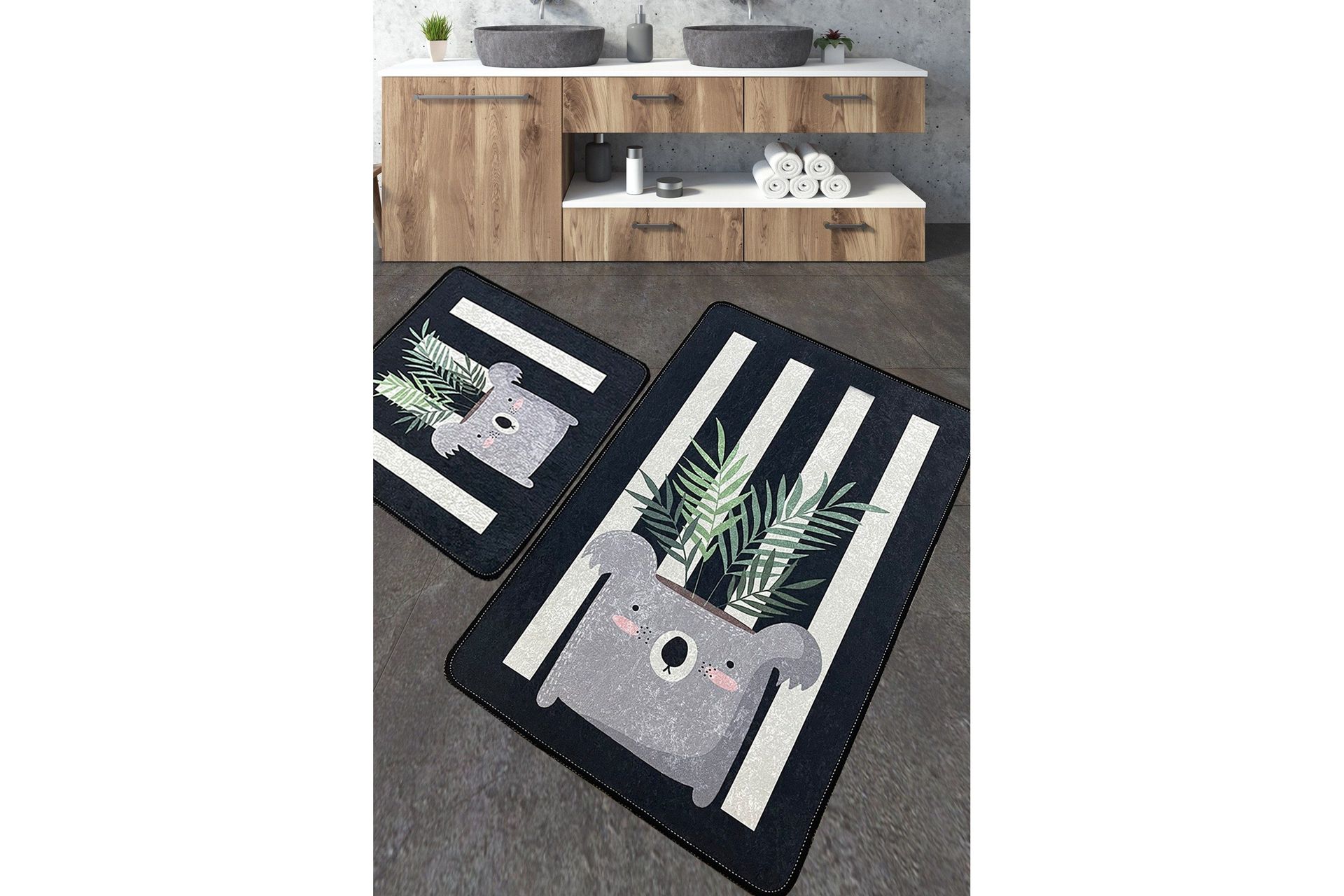 Jang Badrumsmatta 60x100 cm Rektangul&auml;r - Flerf&auml;rgad