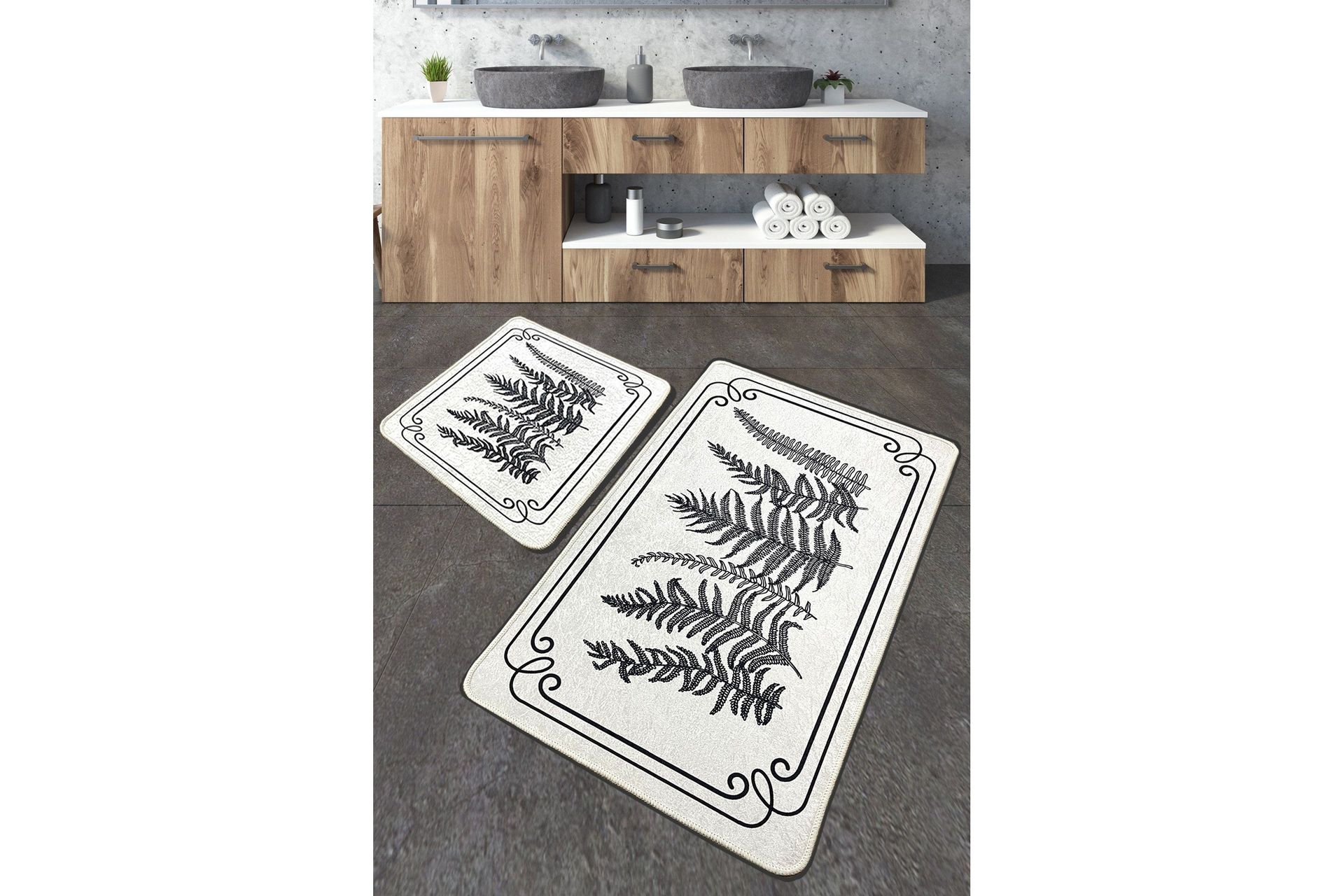 kashiwa badrumsmatta 60x100 cm rektangulär - flerfärgad