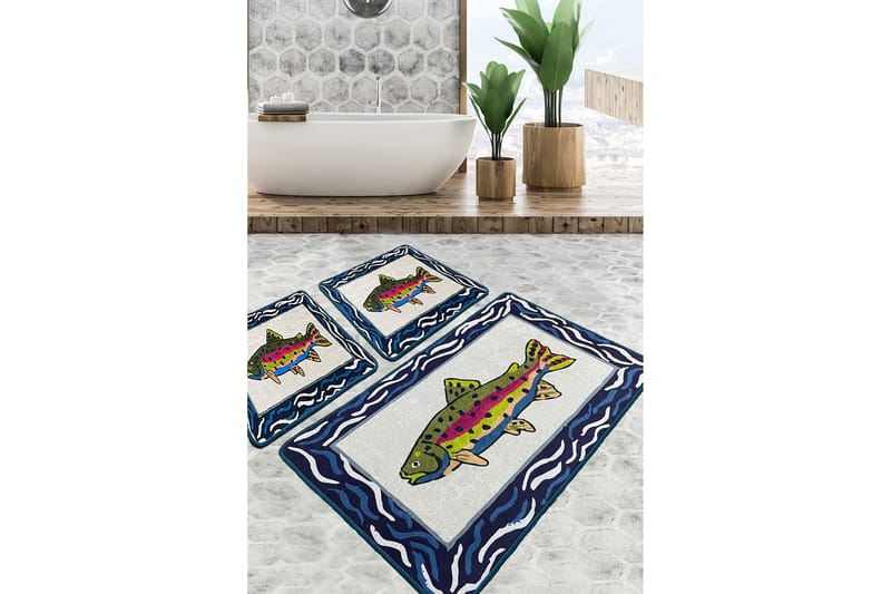 Navi Badrumsmatta 60x100 cm Rektangulär, Flerfärgad