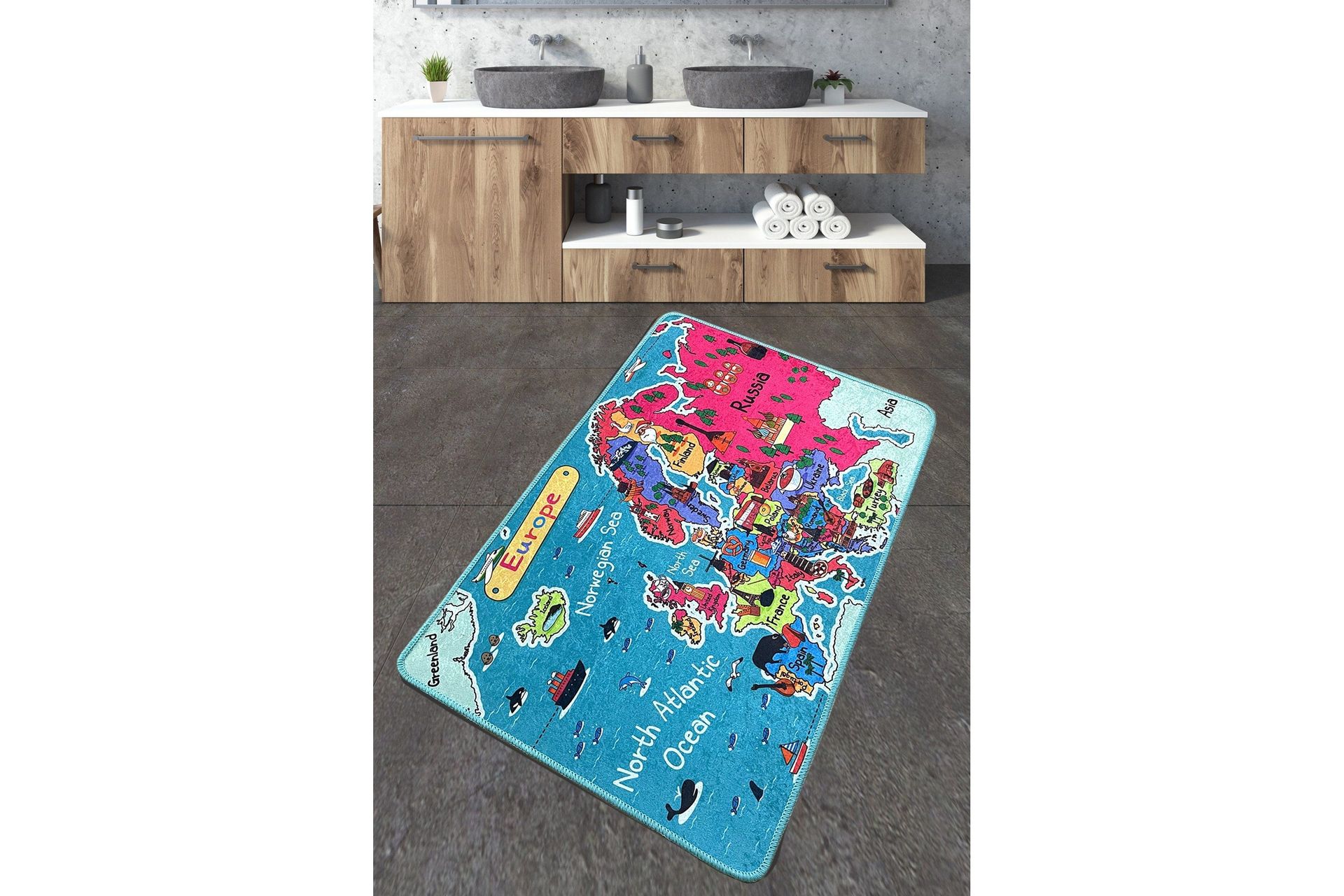 Navjoot Badrumsmatta 70x120 cm Rektangul&auml;r - Flerf&auml;rgad