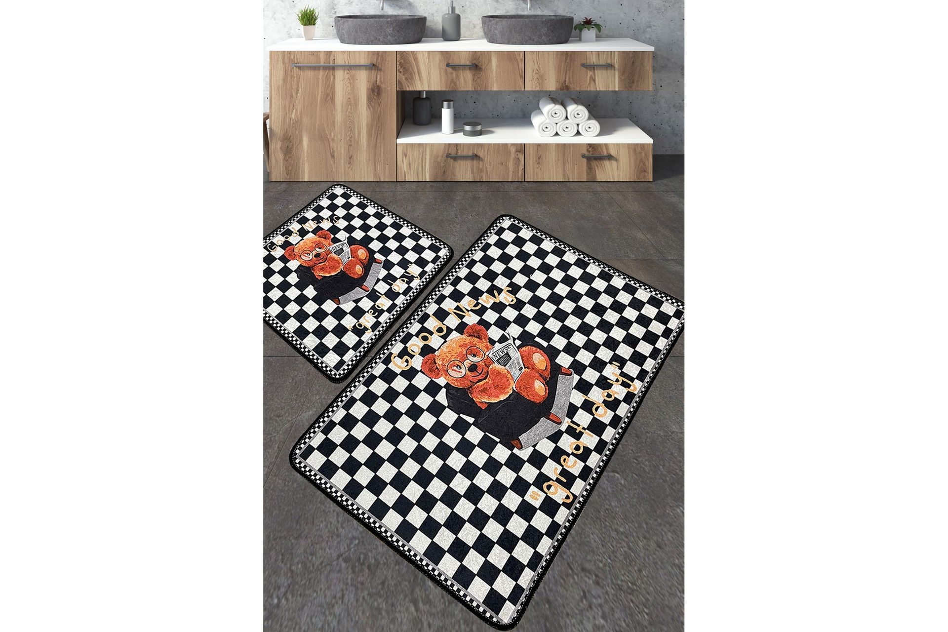 Nibha Badrumsmatta 60x100 cm Rektangul&auml;r - Flerf&auml;rgad