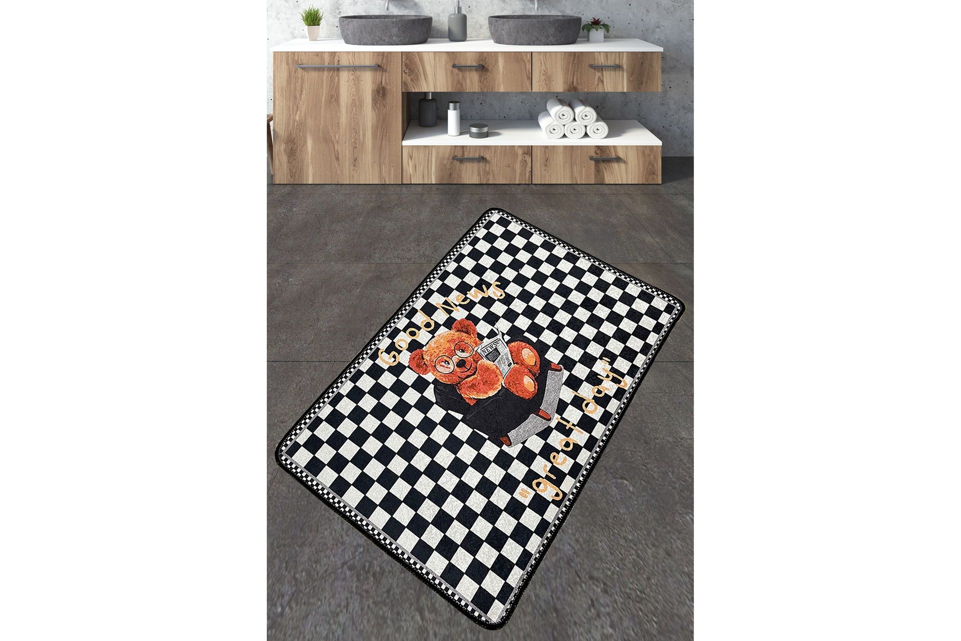 Nibha Badrumsmatta 70x120 cm Rektangul&auml;r - Flerf&auml;rgad