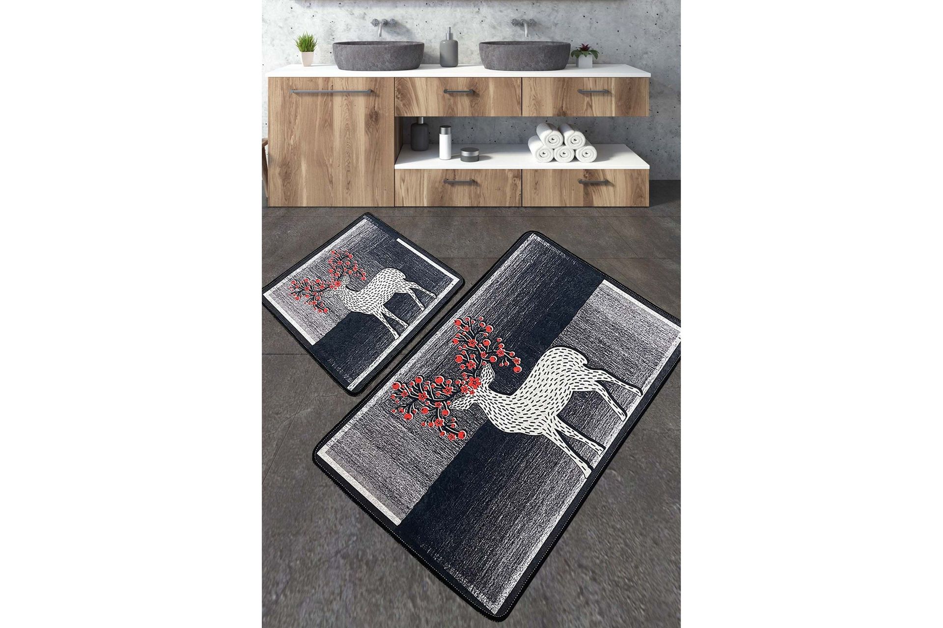 nicholson badrumsmatta 60x100 cm rektangulär - flerfärgad