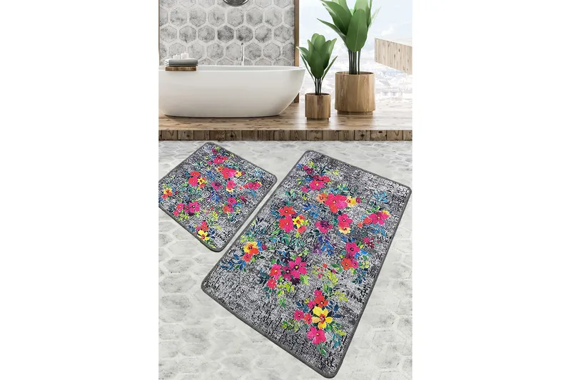 Nika Badrumsmatta 60x100 cm Rektangulär, Flerfärgad