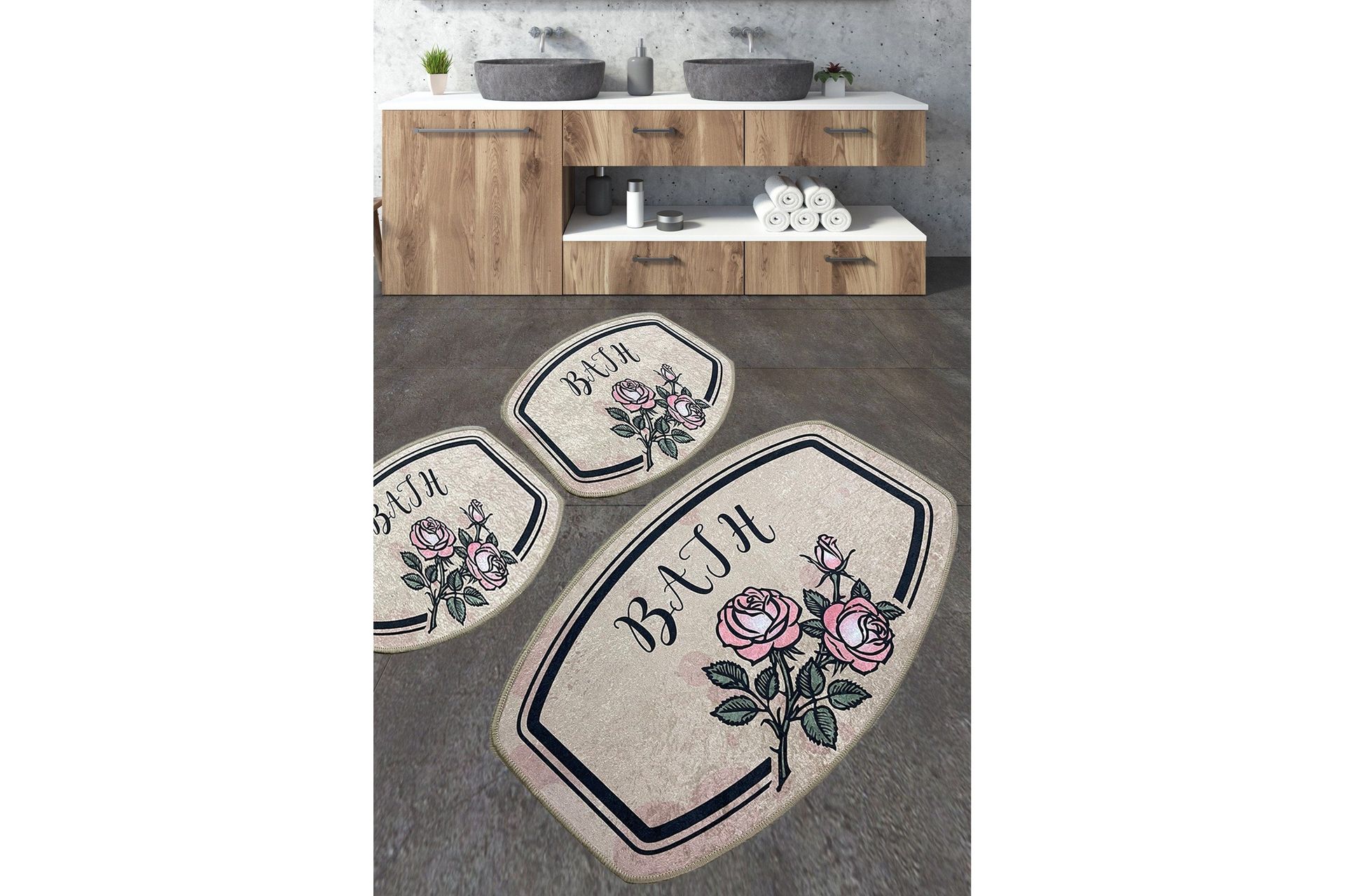 Nikhad Badrumsmatta 60x100 cm Rektangul&auml;r - Flerf&auml;rgad