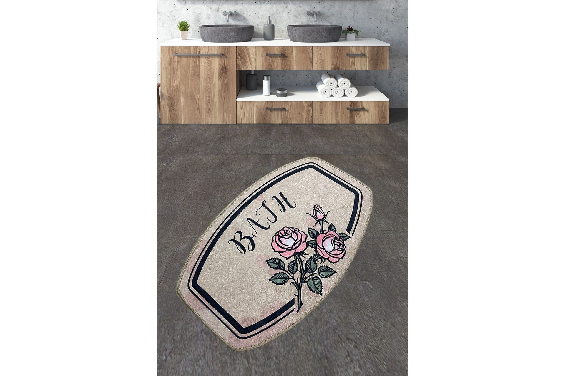 Nikhad Badrumsmatta 70x120 cm Rektangul&auml;r - Flerf&auml;rgad