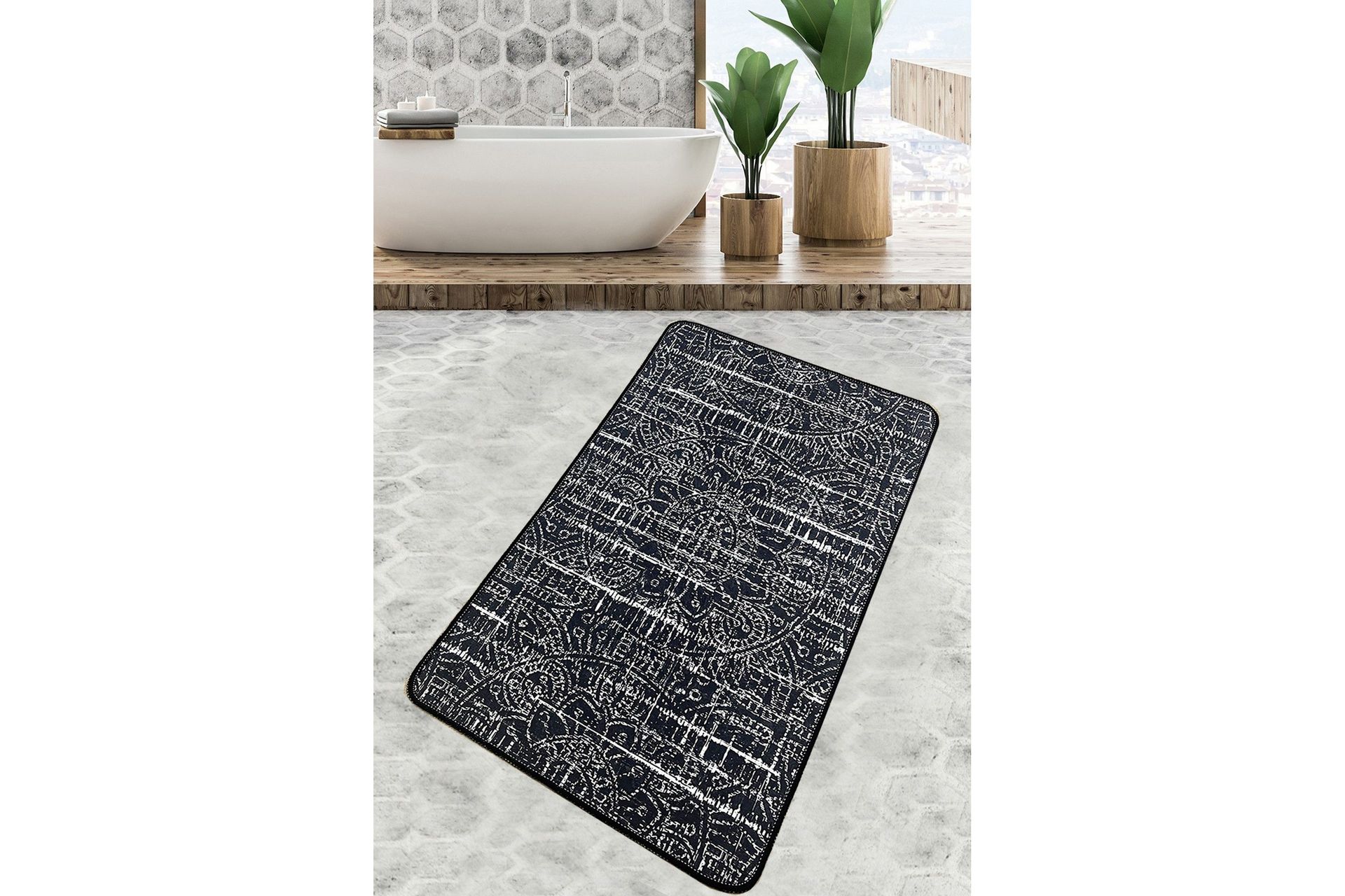 Nikkam Badrumsmatta 70x120 cm Rektangul&auml;r - Flerf&auml;rgad