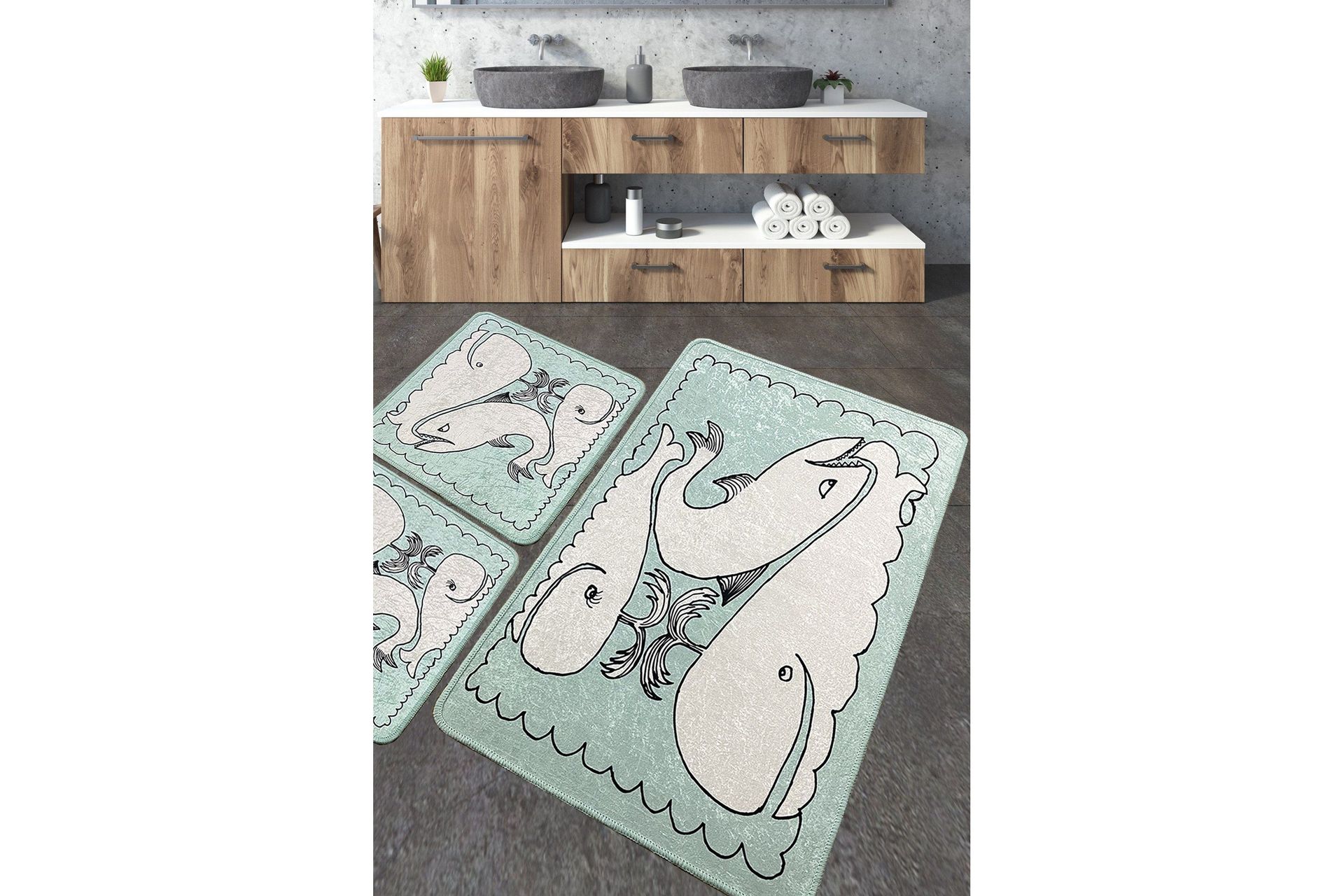 Niku Badrumsmatta 60x100 cm Rektangul&auml;r - Flerf&auml;rgad