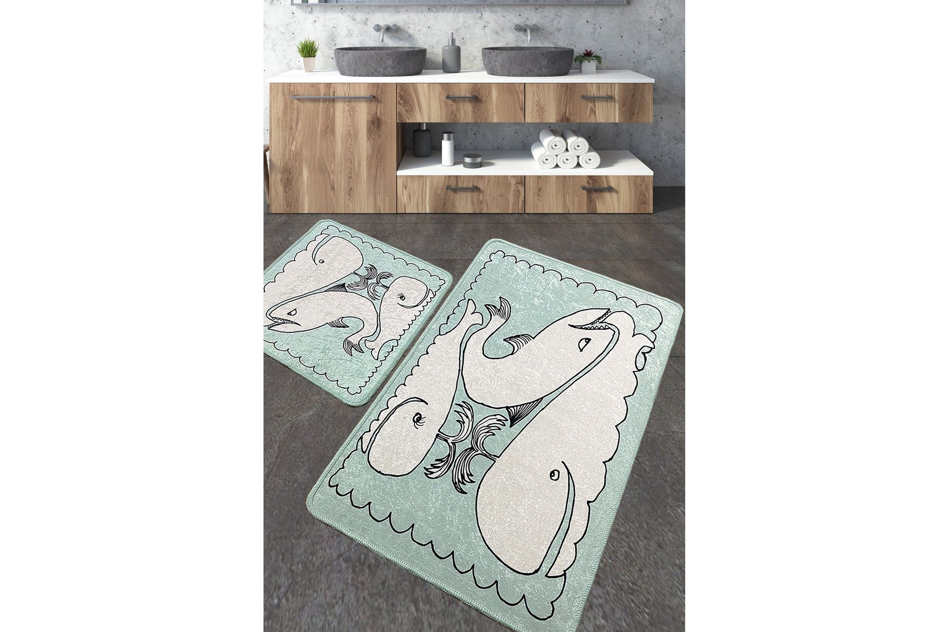 Niku Badrumsmatta 60x100 cm Rektangul&auml;r - Flerf&auml;rgad