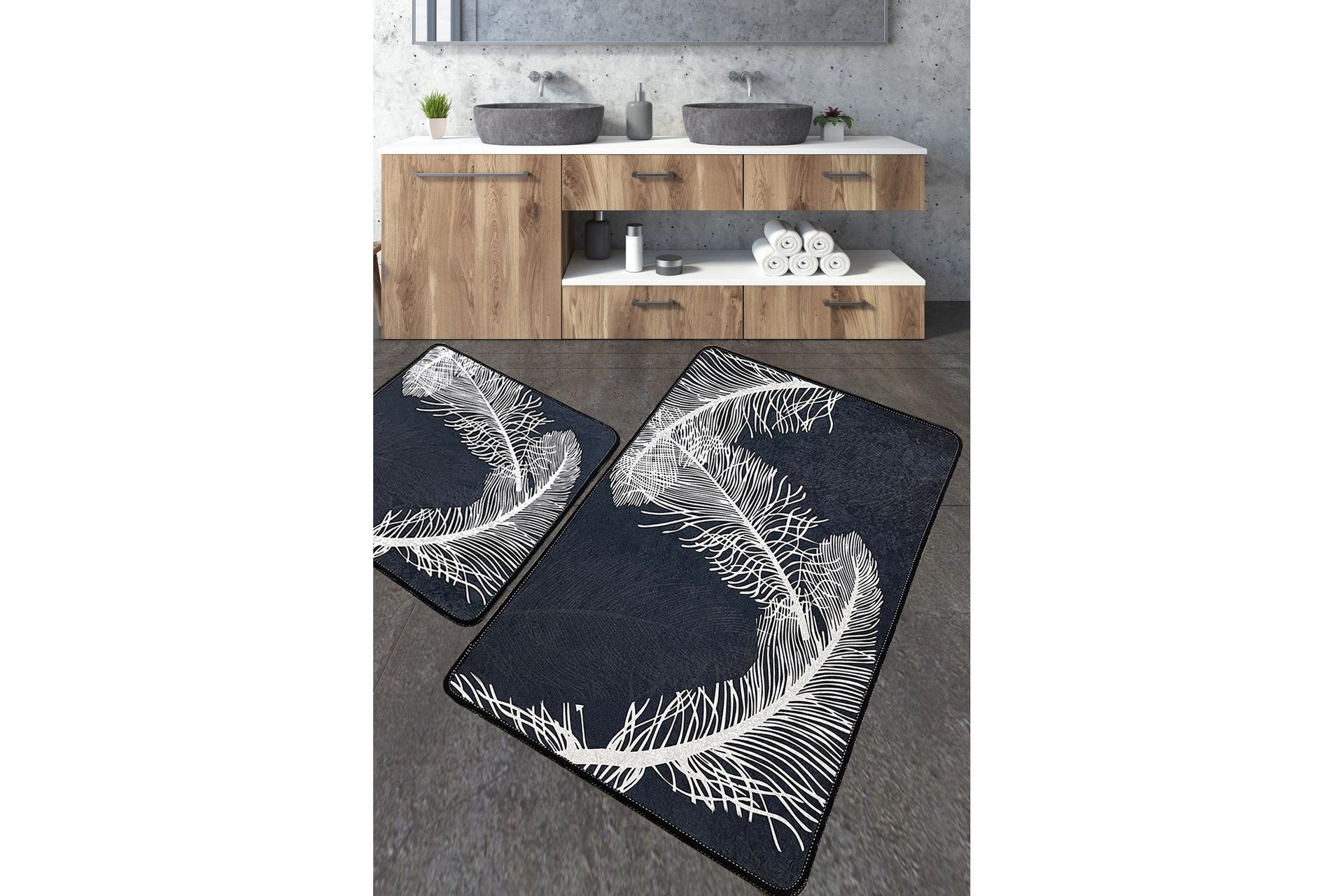 nilesh badrumsmatta 60x100 cm rektangulär - flerfärgad