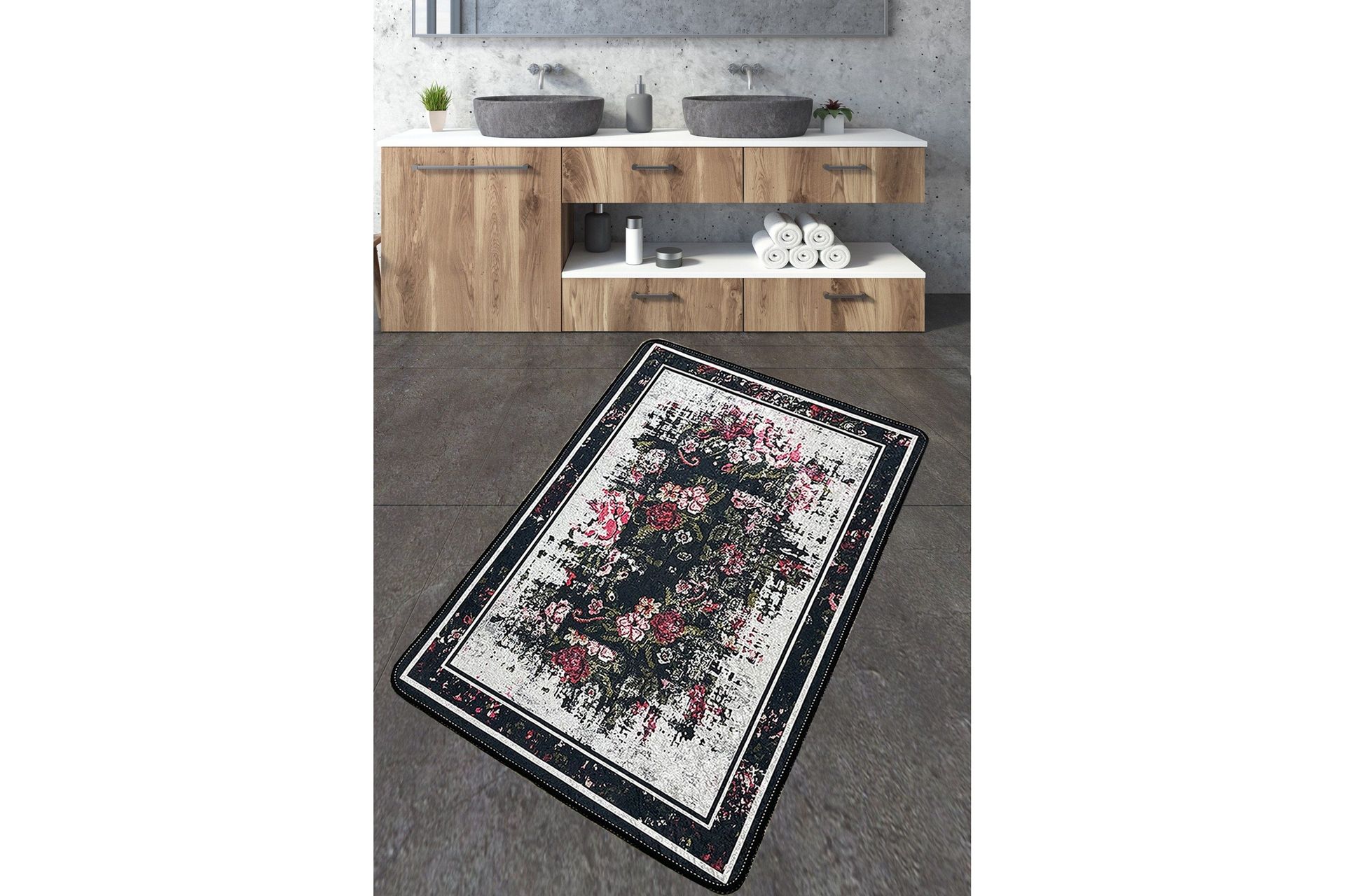 Nilofar Badrumsmatta 70x120 cm Rektangul&auml;r - Flerf&auml;rgad