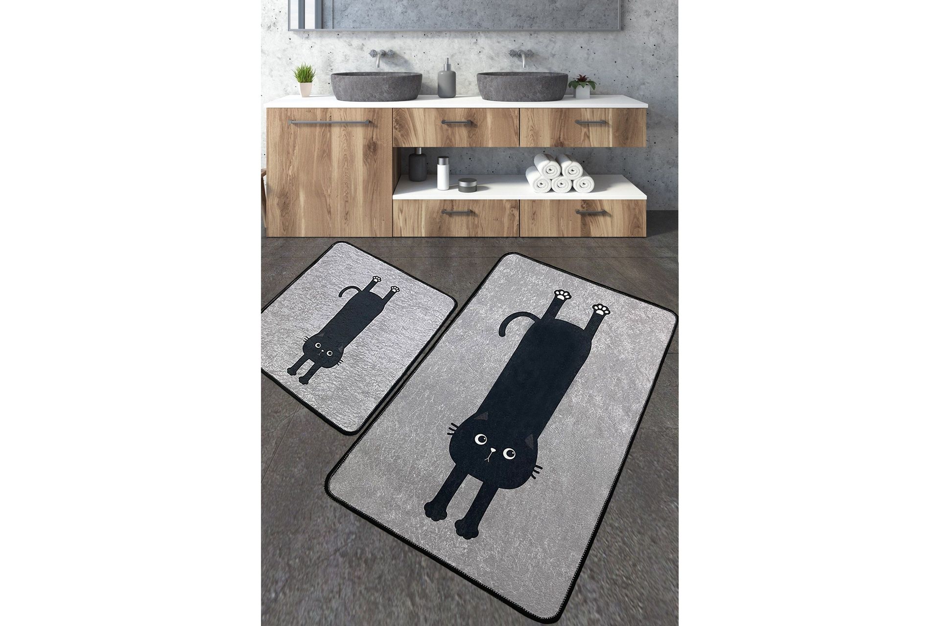 Nintai Badrumsmatta 60x100 cm Rektangul&auml;r - Gr&aring;