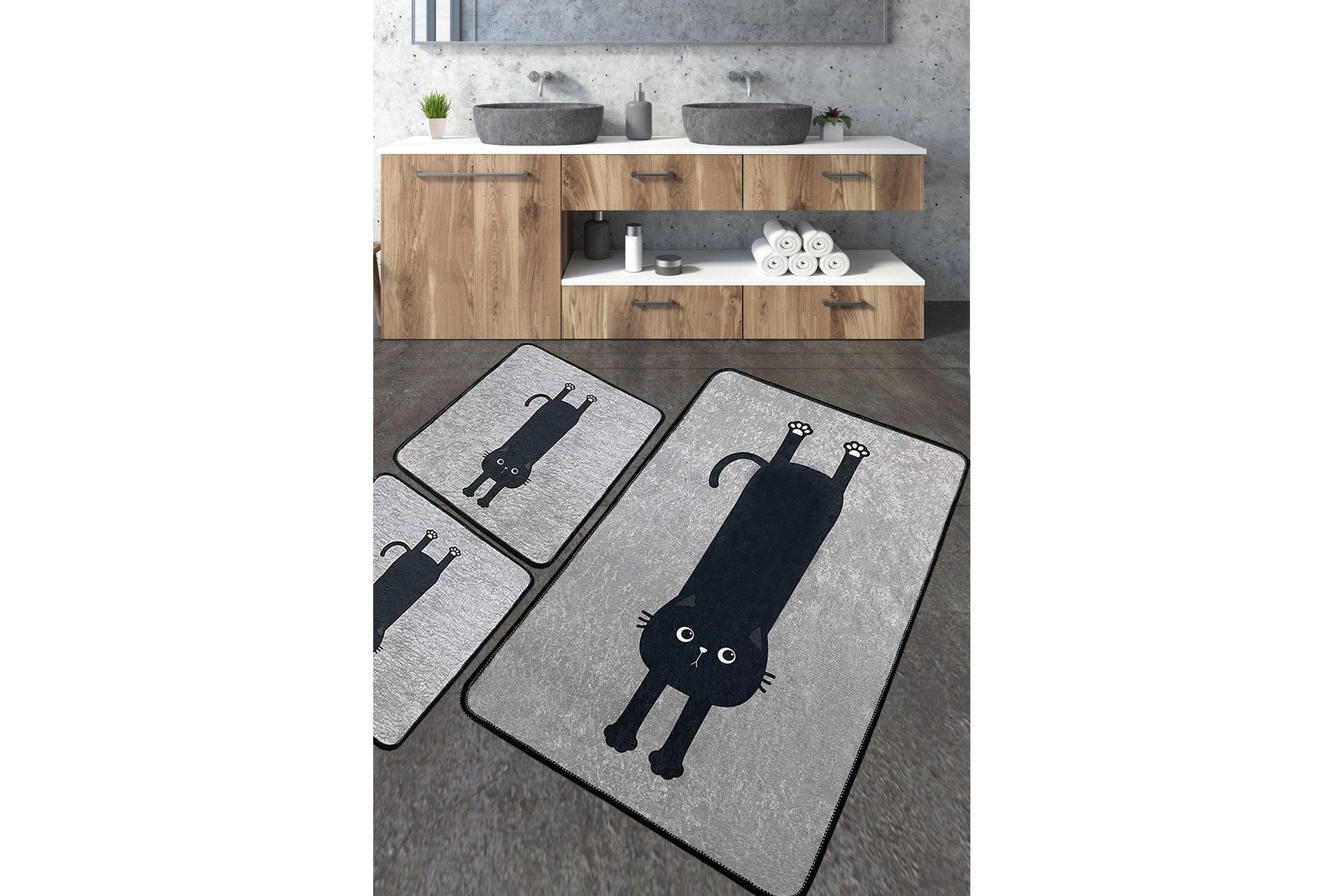 Nintai Badrumsmatta 60x100 cm Rektangul&auml;r - Gr&aring;