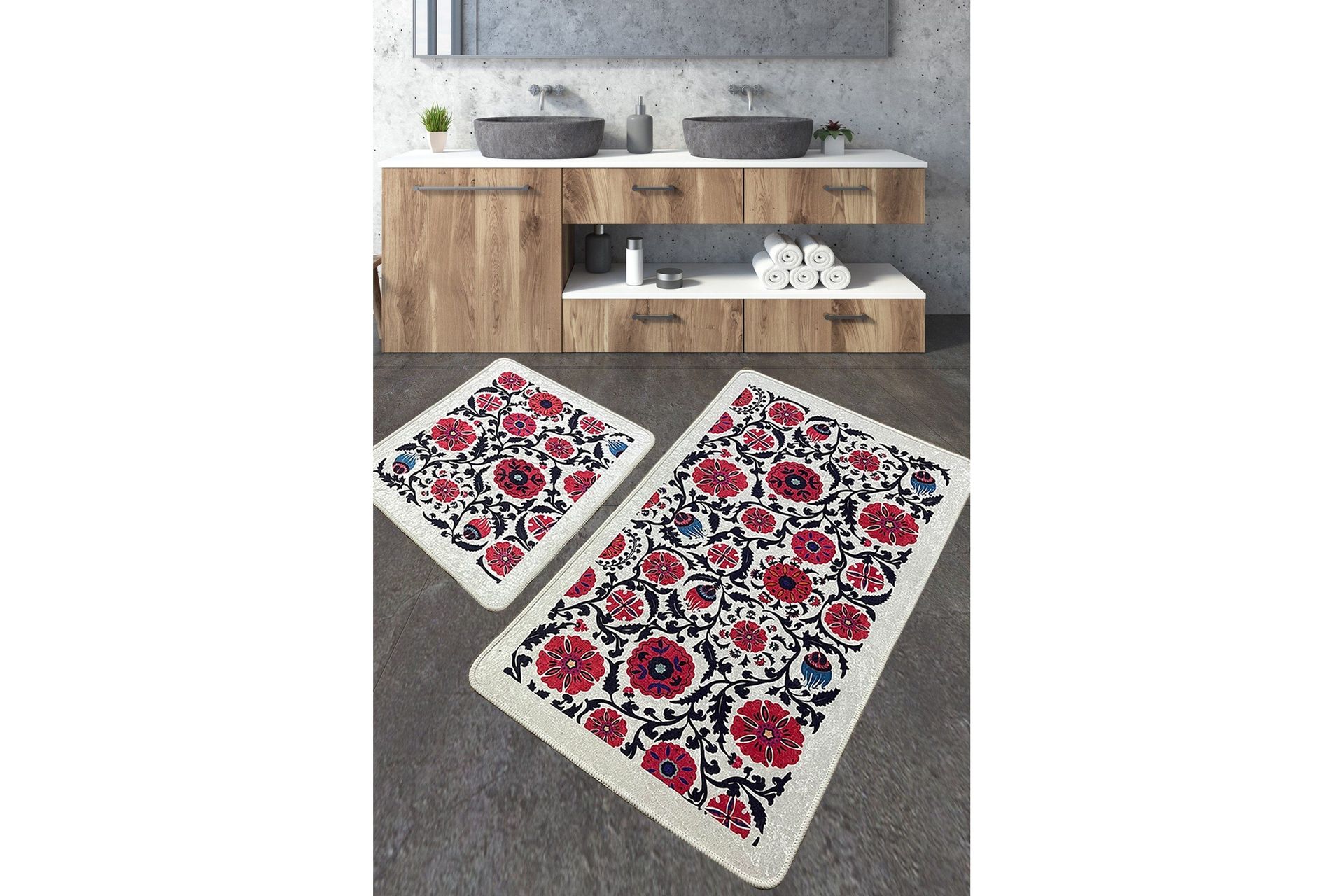 Ninu Badrumsmatta 60x100 cm Rektangul&auml;r - Flerf&auml;rgad