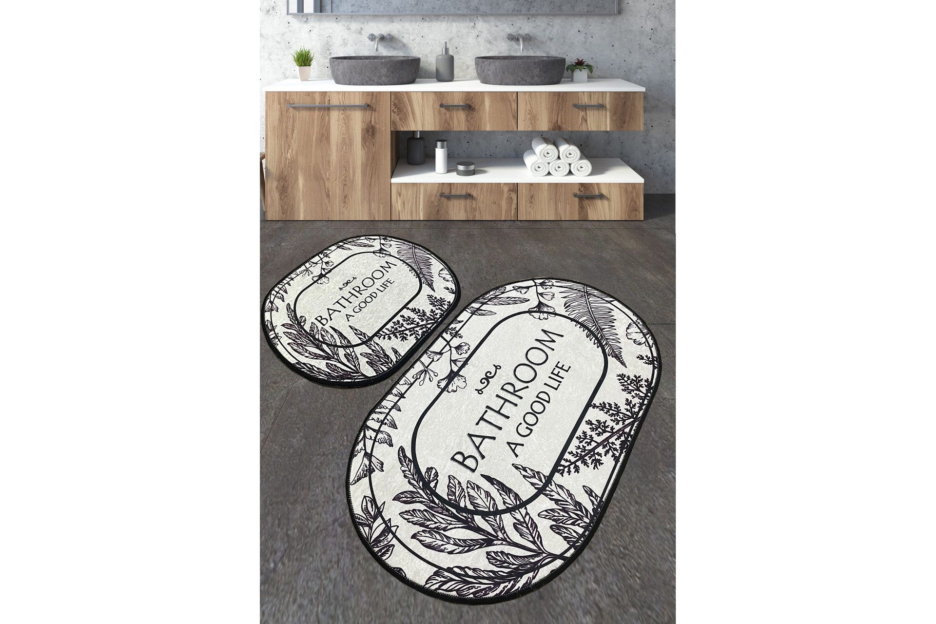 nutan badrumsmatta 60x100 cm rektangulär - flerfärgad