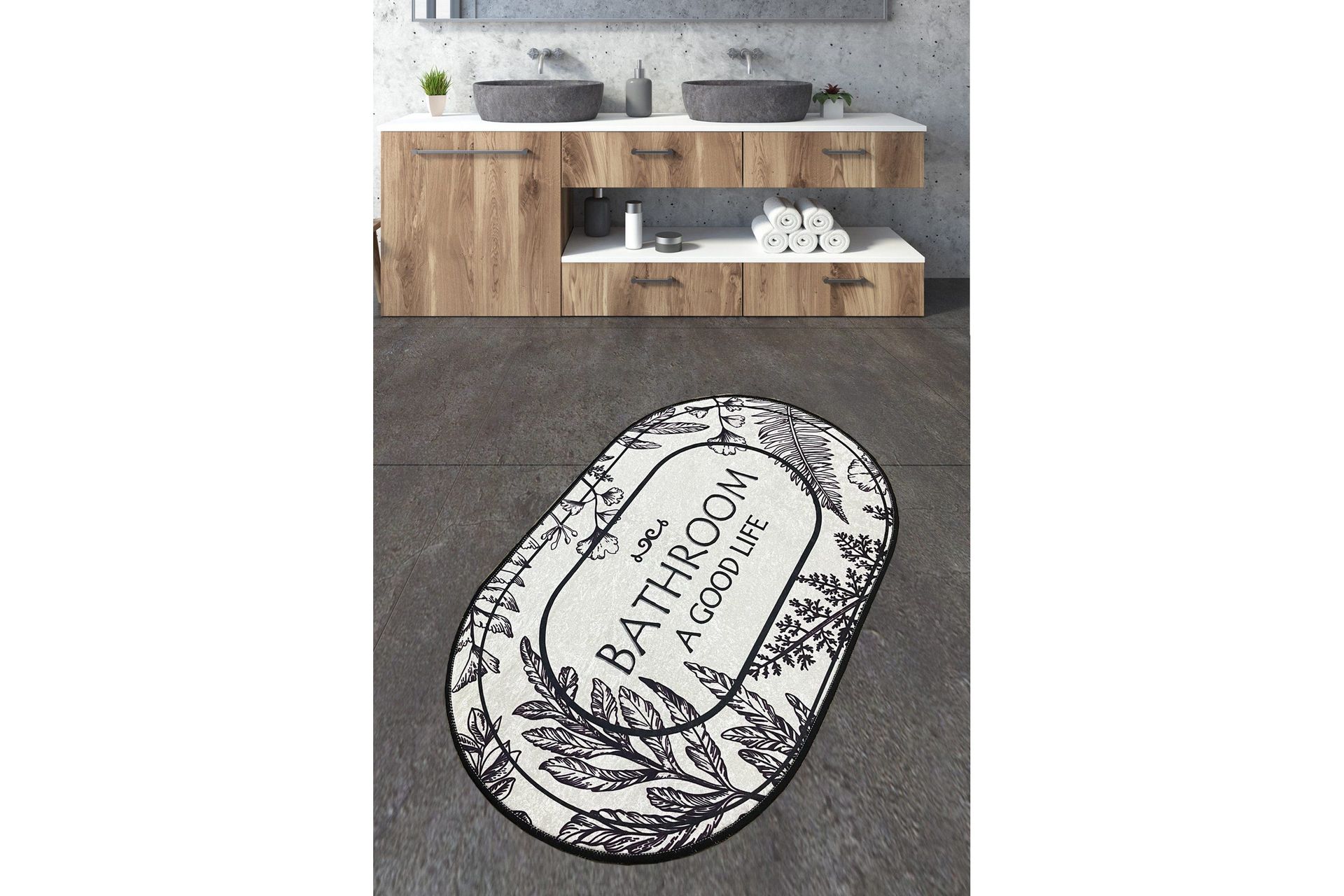 nutan badrumsmatta 70x120 cm rektangulär - flerfärgad