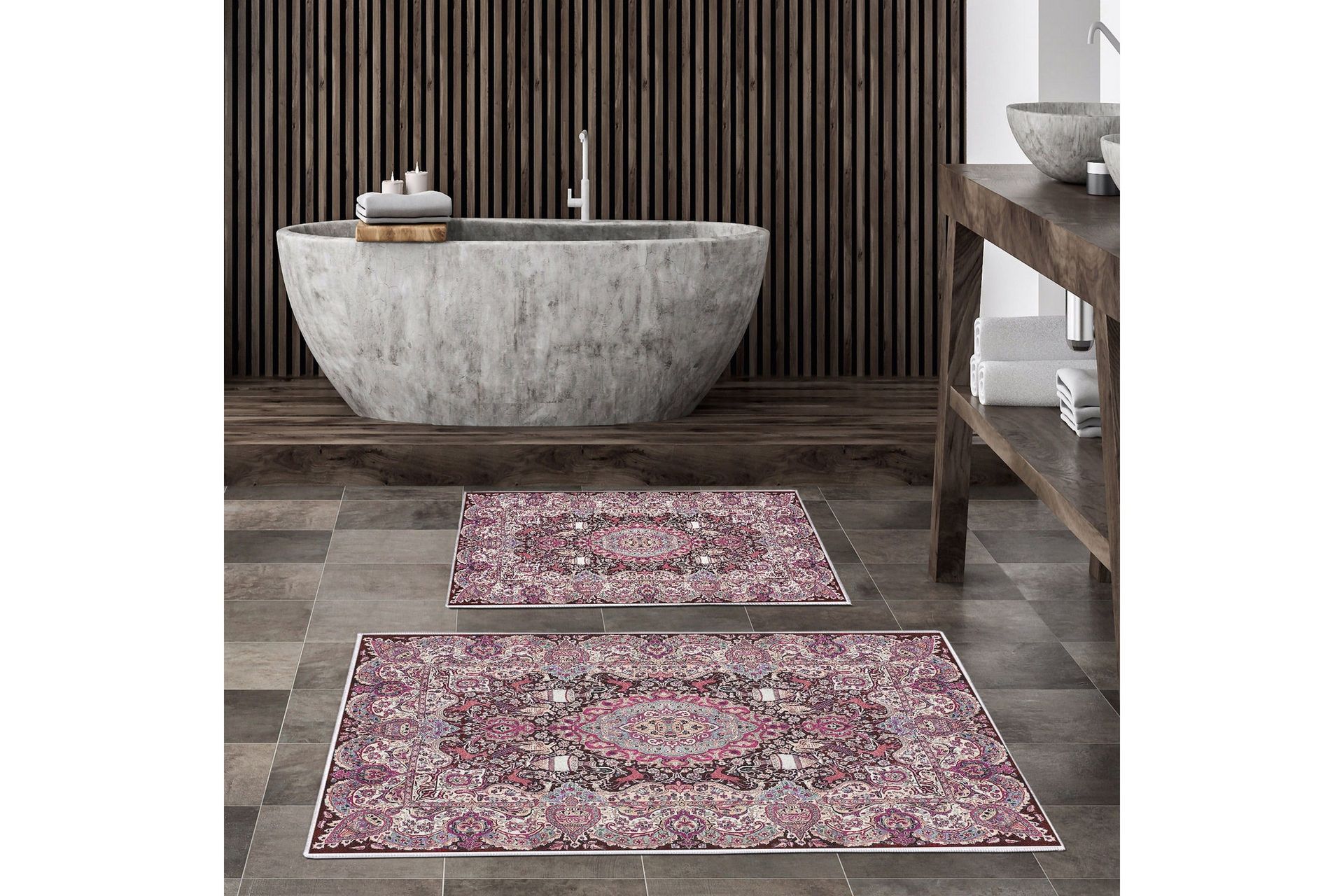 Palvi Badrumsmatta 60x150 cm Rektangul&auml;r - Flerf&auml;rgad