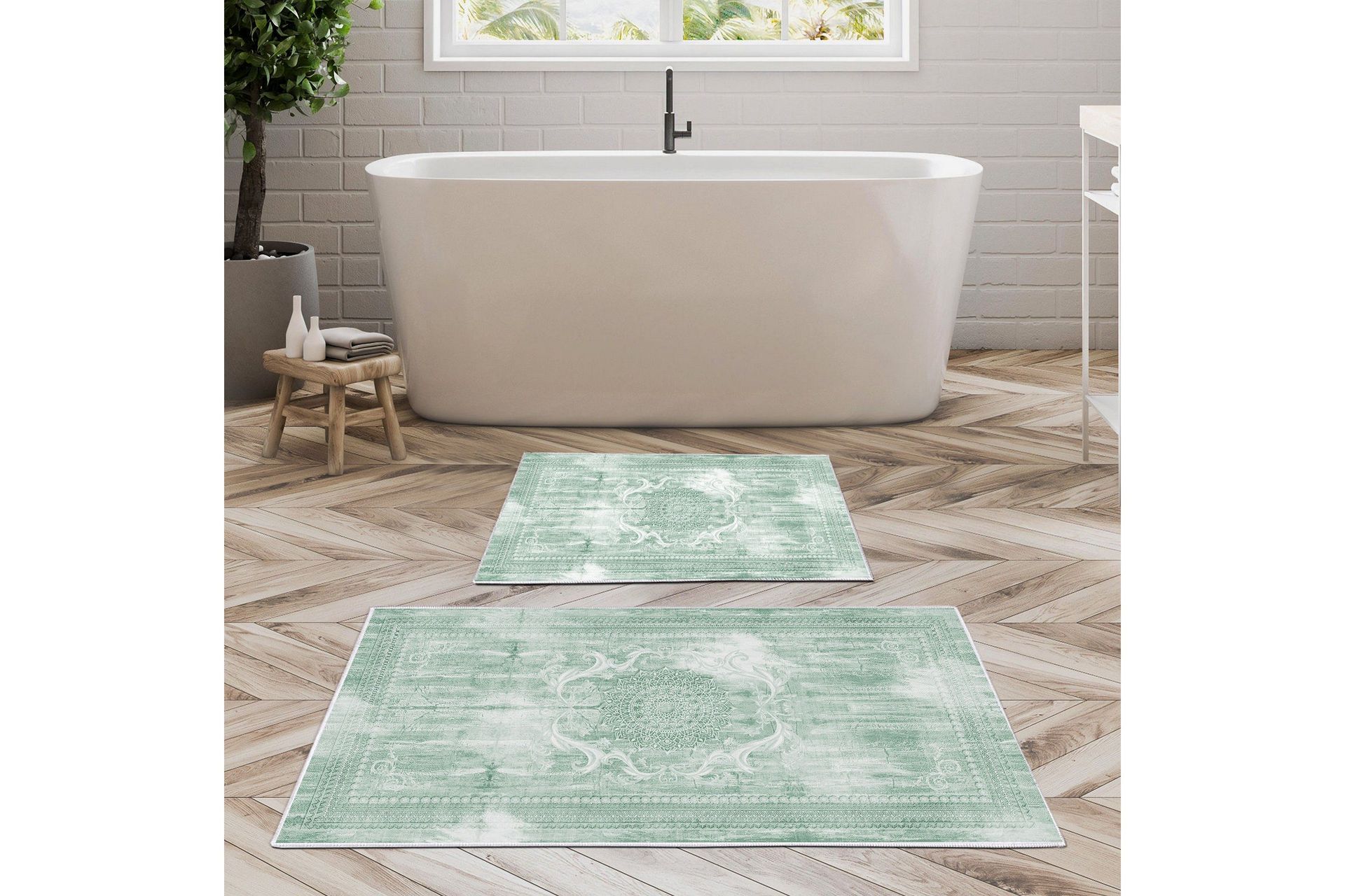 Pam Badrumsmatta 60x150 cm Rektangul&auml;r - Flerf&auml;rgad