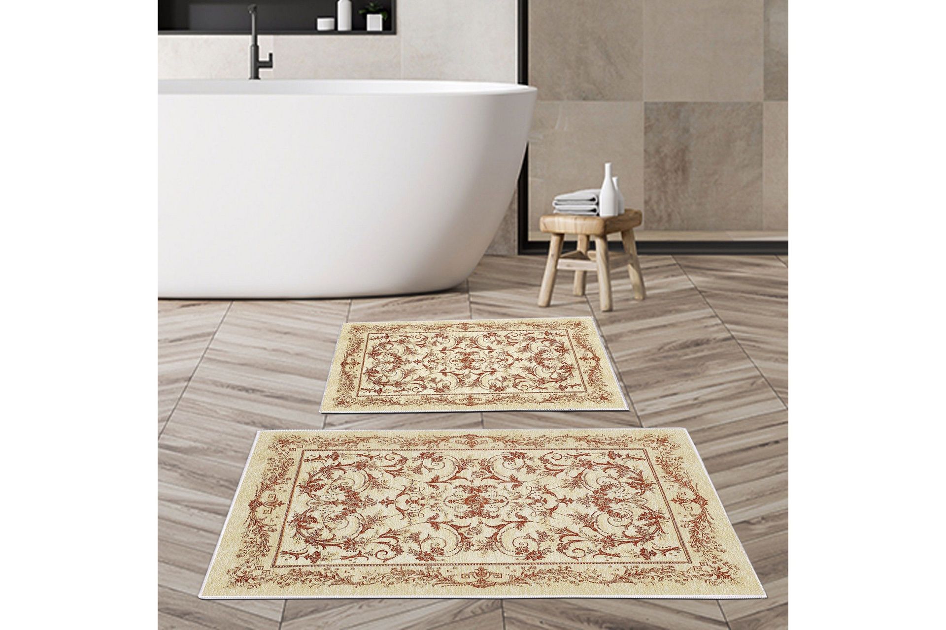 pammi badrumsmatta 60x150 cm rektangulär - flerfärgad