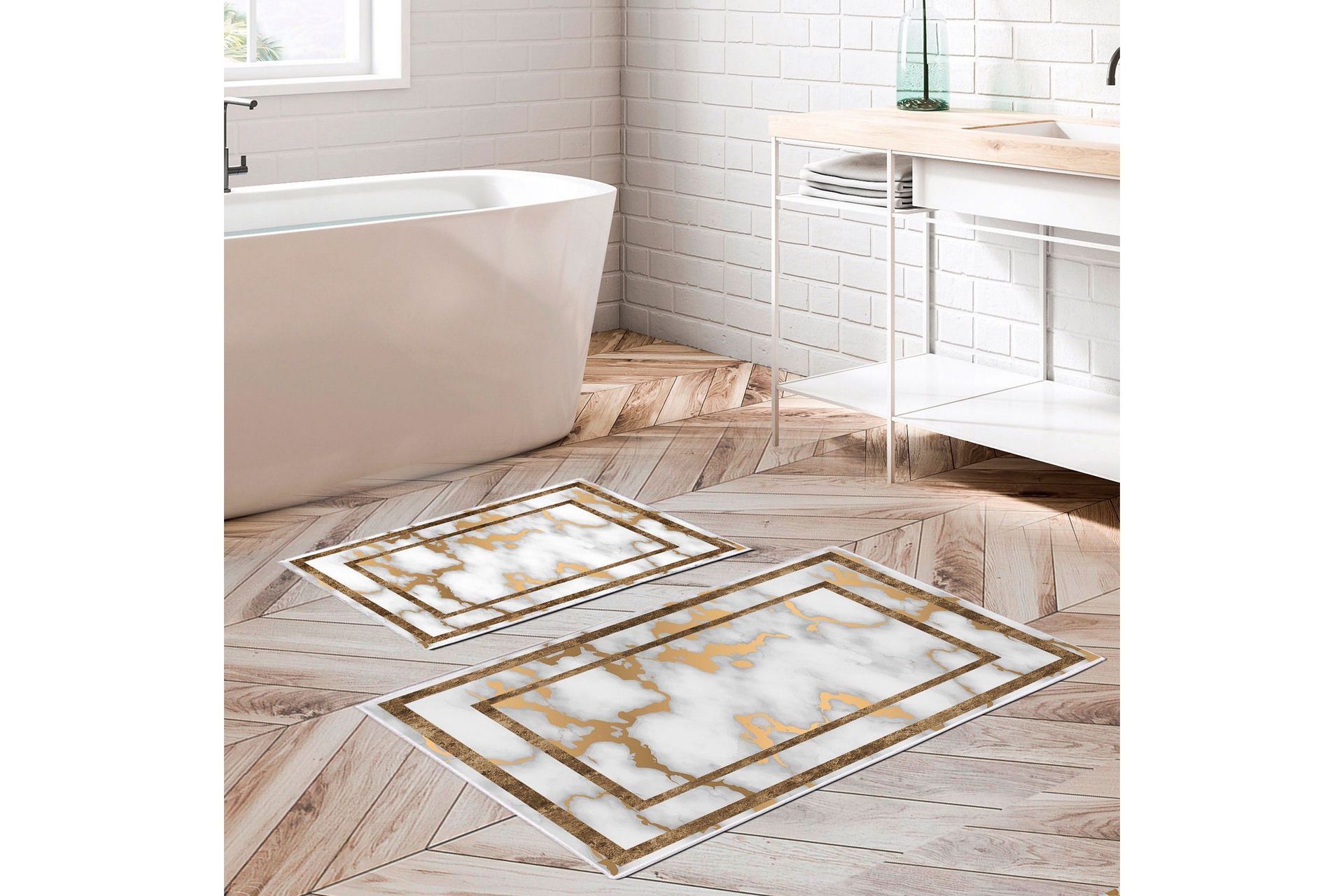 Panaj Badrumsmatta 60x150 cm Rektangul&auml;r - Flerf&auml;rgad