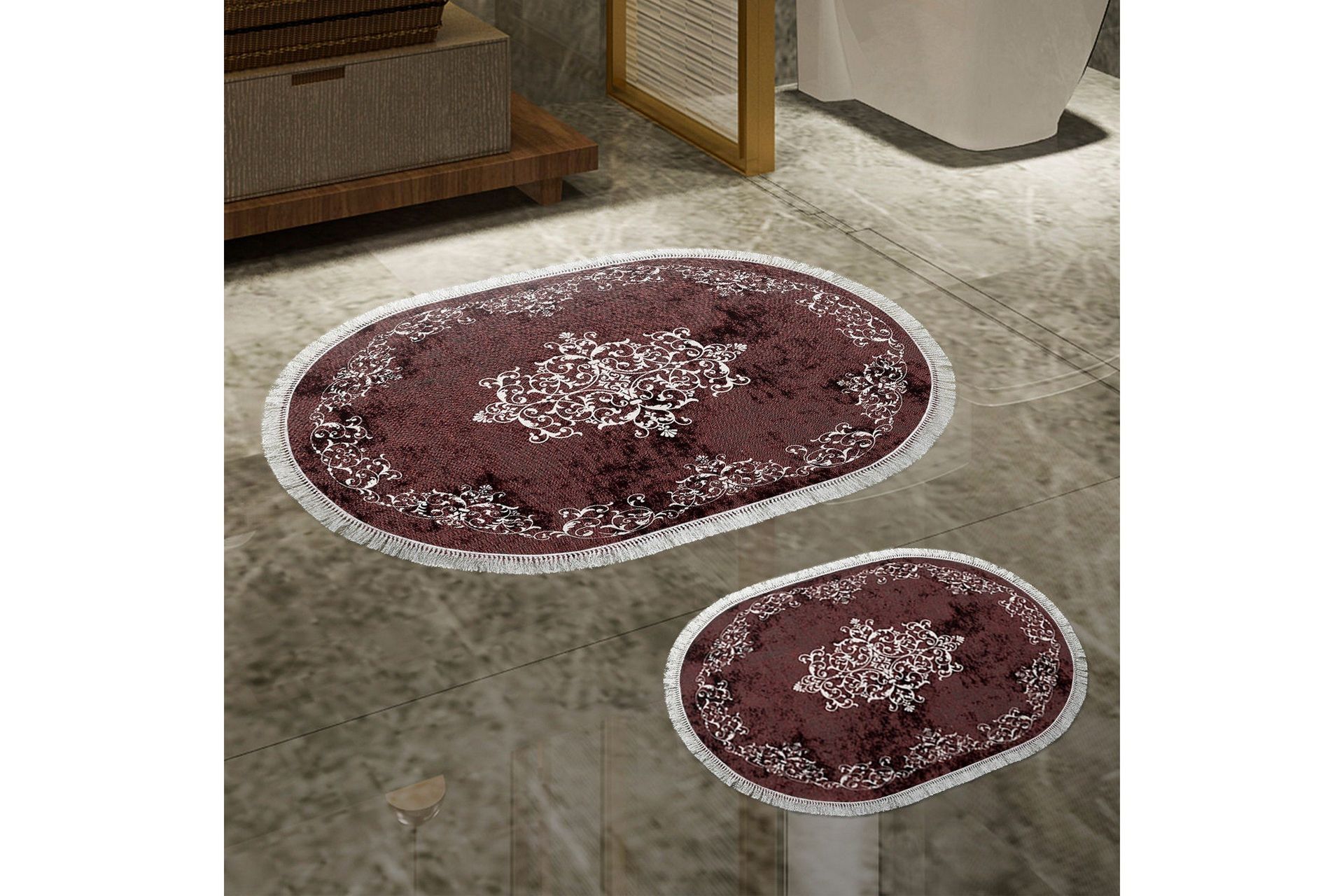 Panchoo Badrumsmatta 60x150 cm Rektangul&auml;r - R&ouml;d