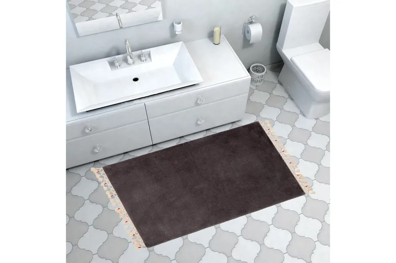 Pandit Badrumsmatta 50x75 cm Rektangulär, Antracit